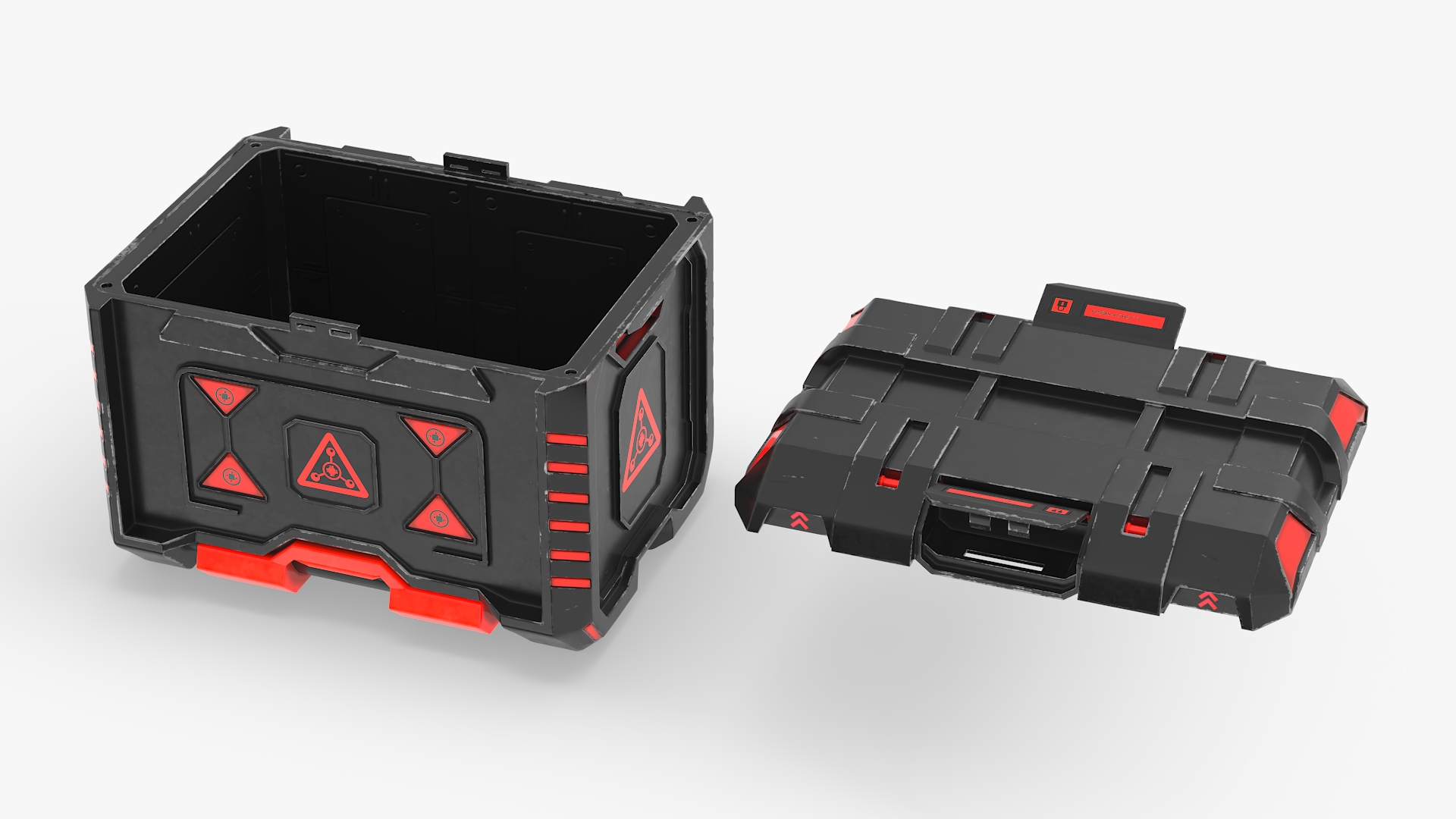 3D Futuristic Storage Crate Locked