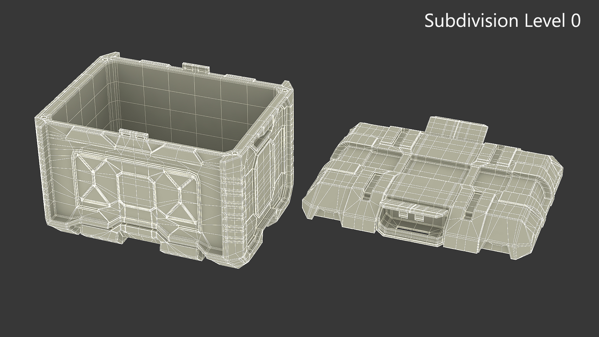 3D Futuristic Storage Crate Locked