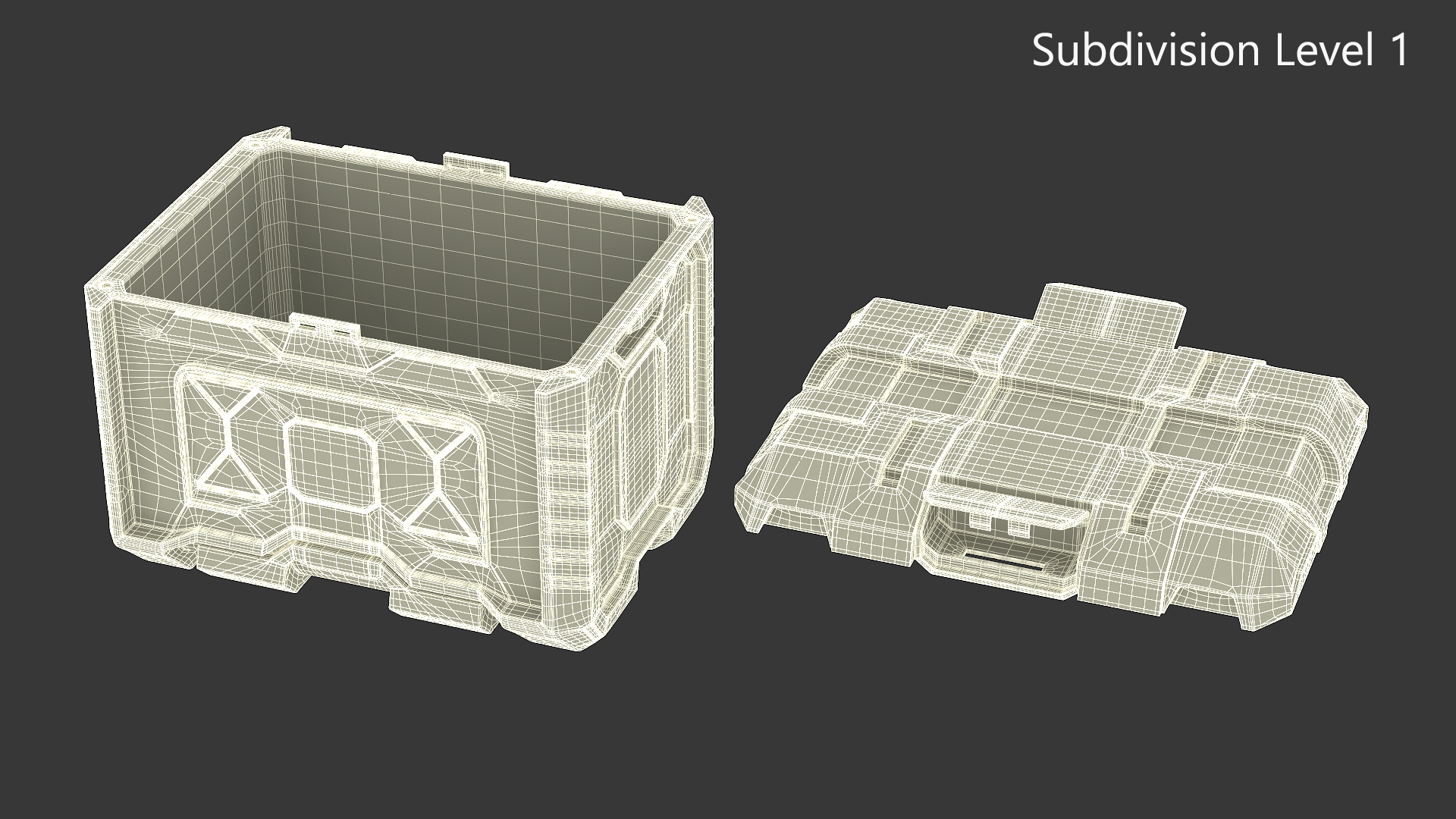 3D Futuristic Storage Crate Locked