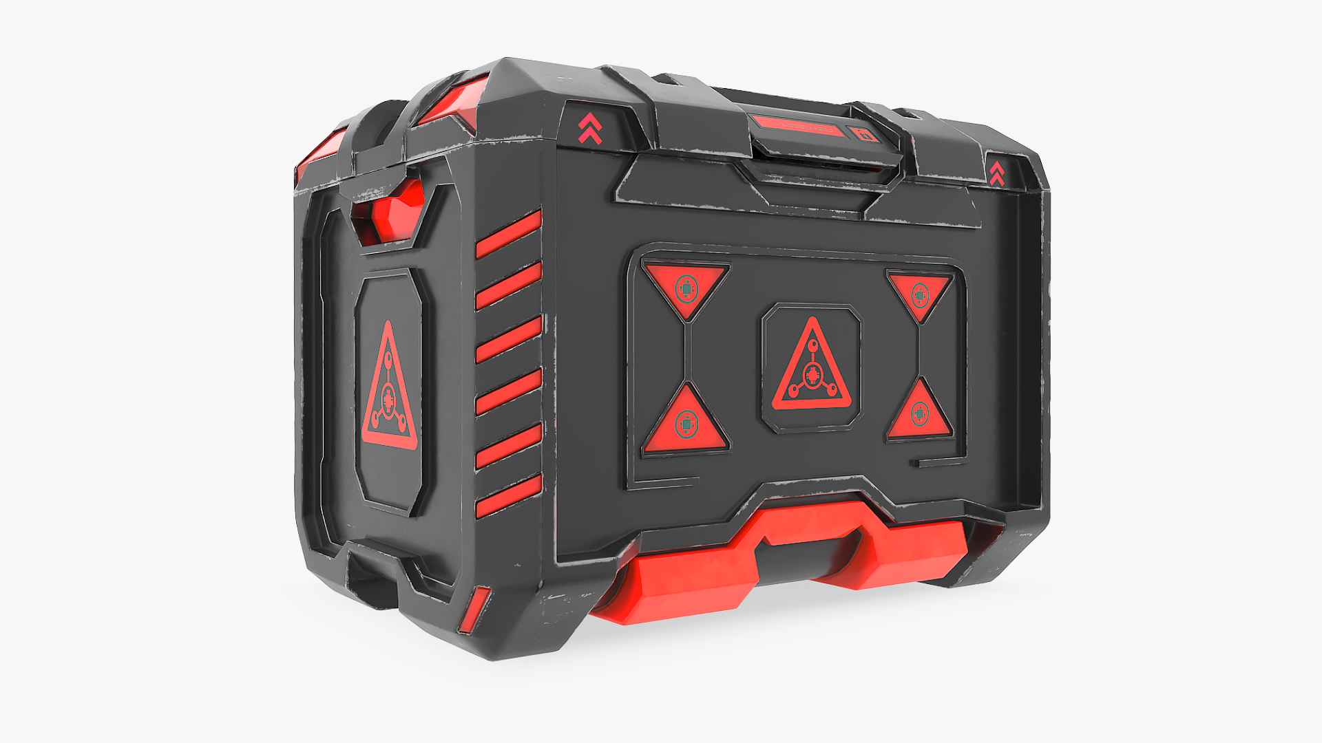 3D Futuristic Storage Crate Locked