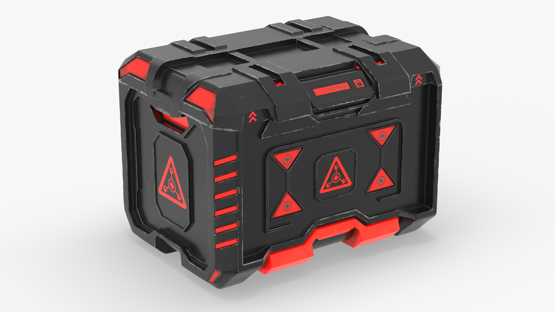 3D Futuristic Storage Crate Locked