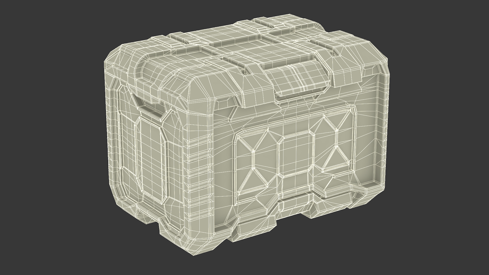 3D Futuristic Storage Crate Locked