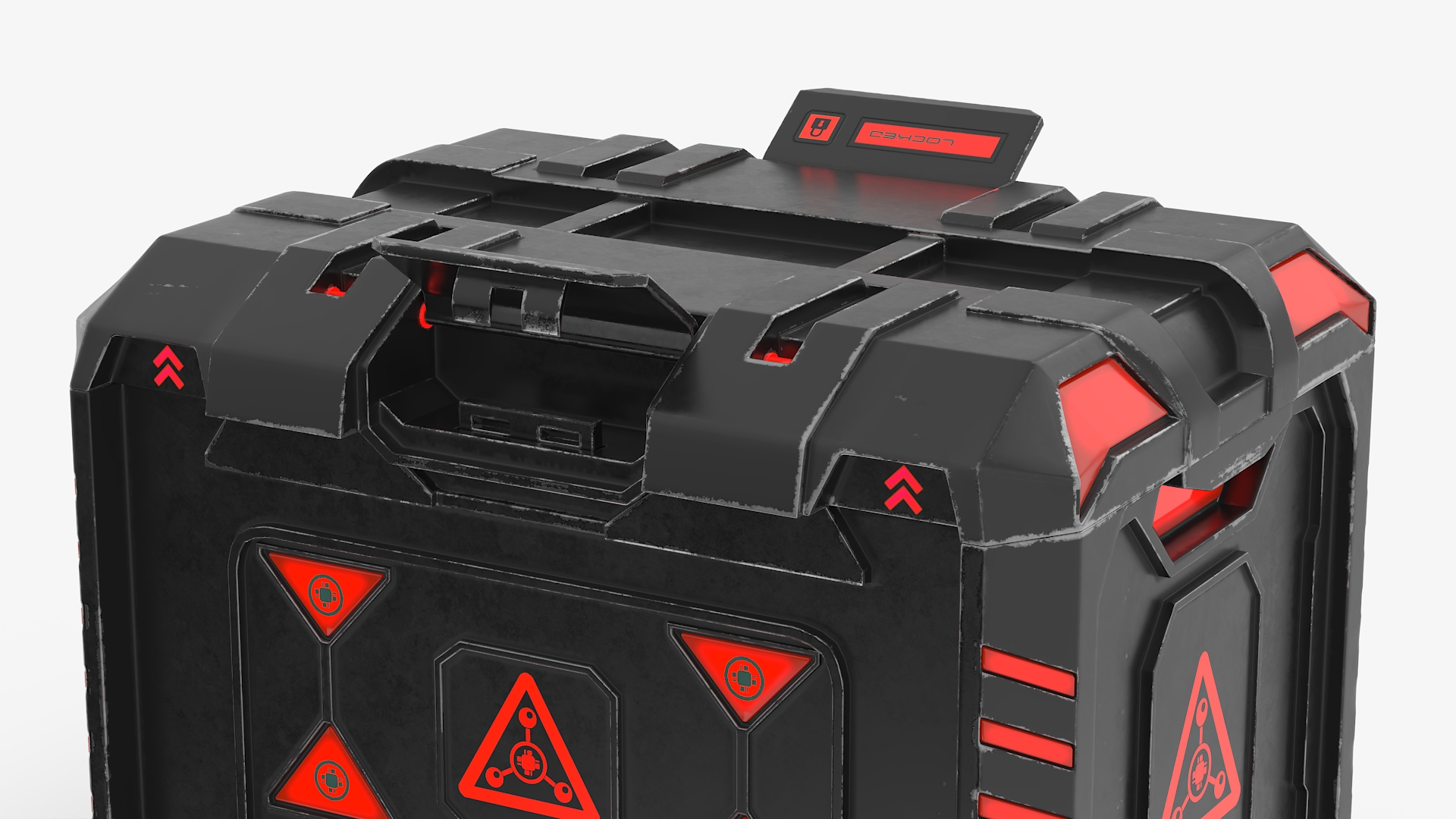 3D Futuristic Storage Crate Locked