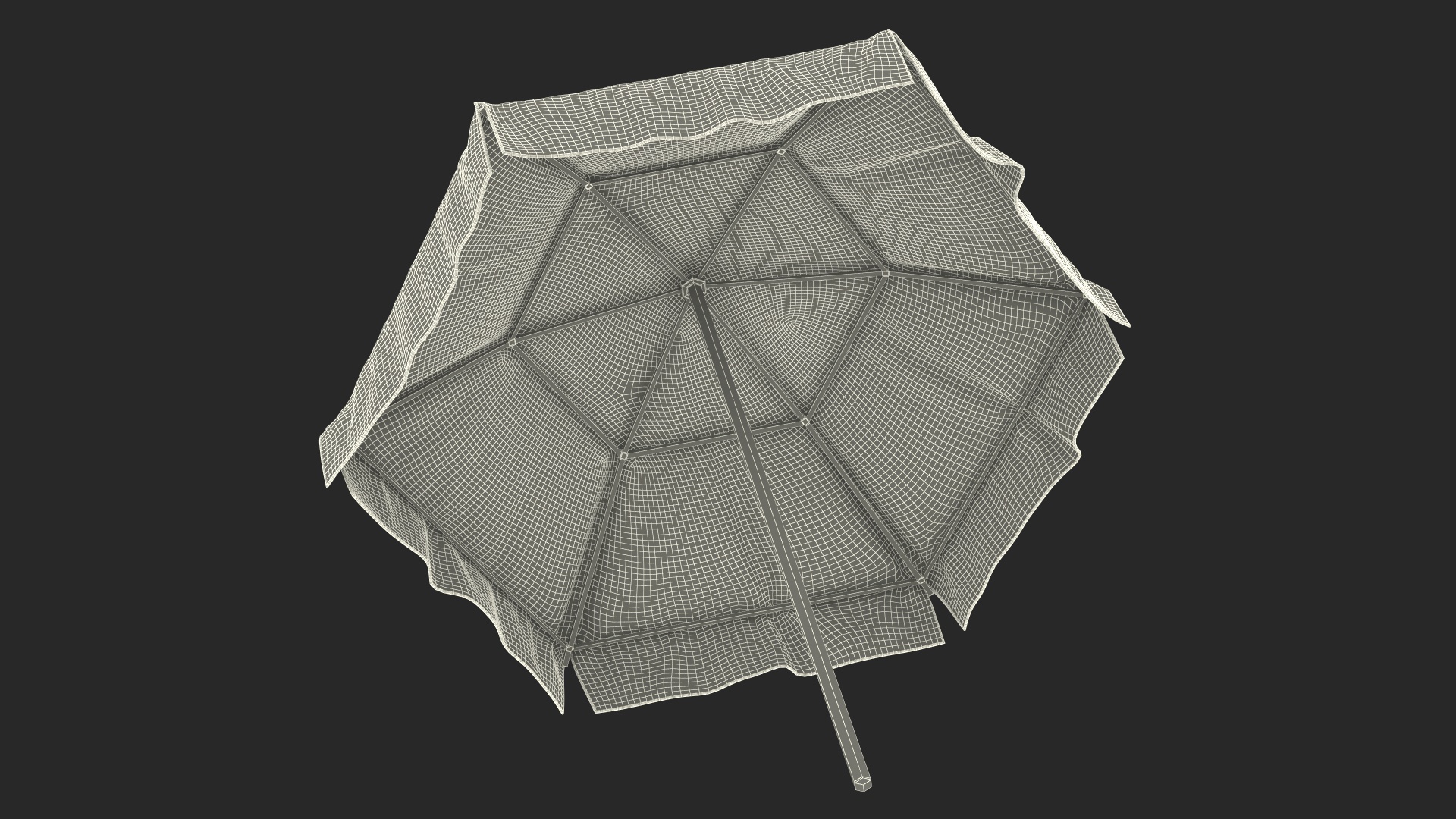 Red and White Garden Umbrella 3D model