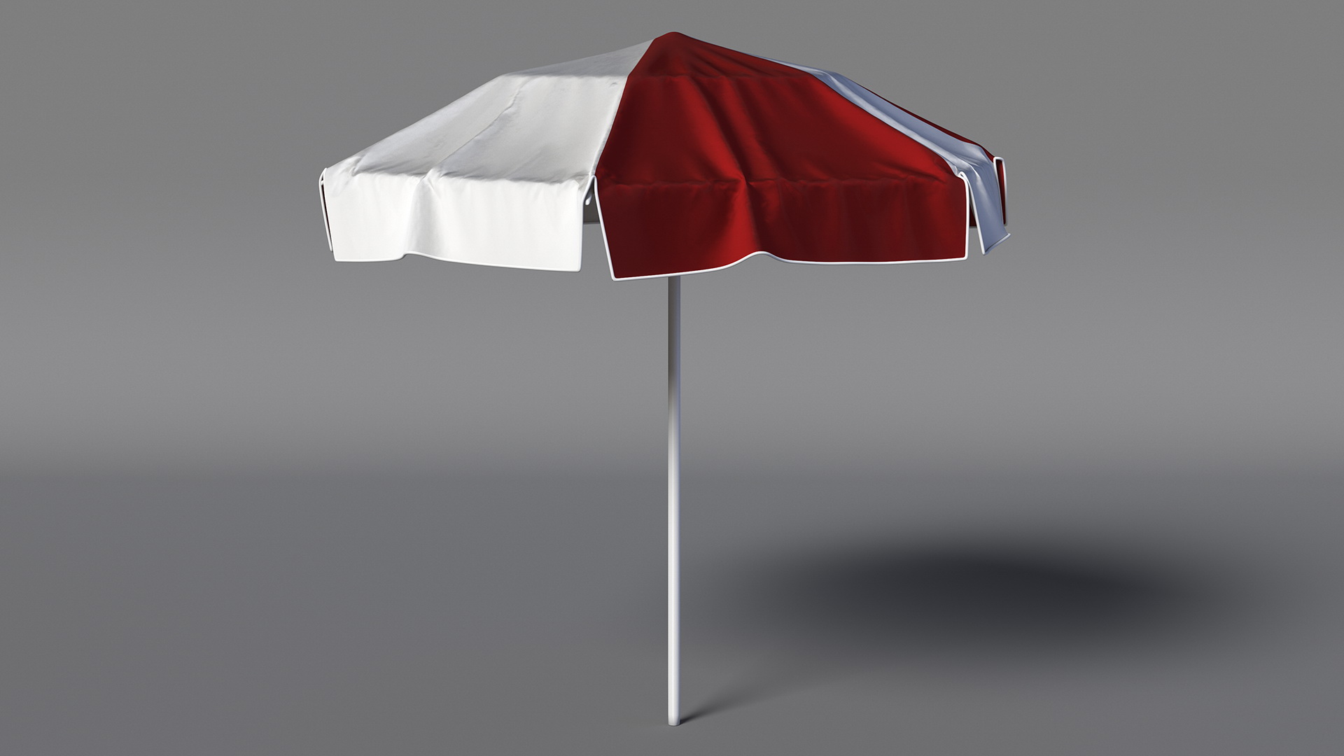 Red and White Garden Umbrella 3D model