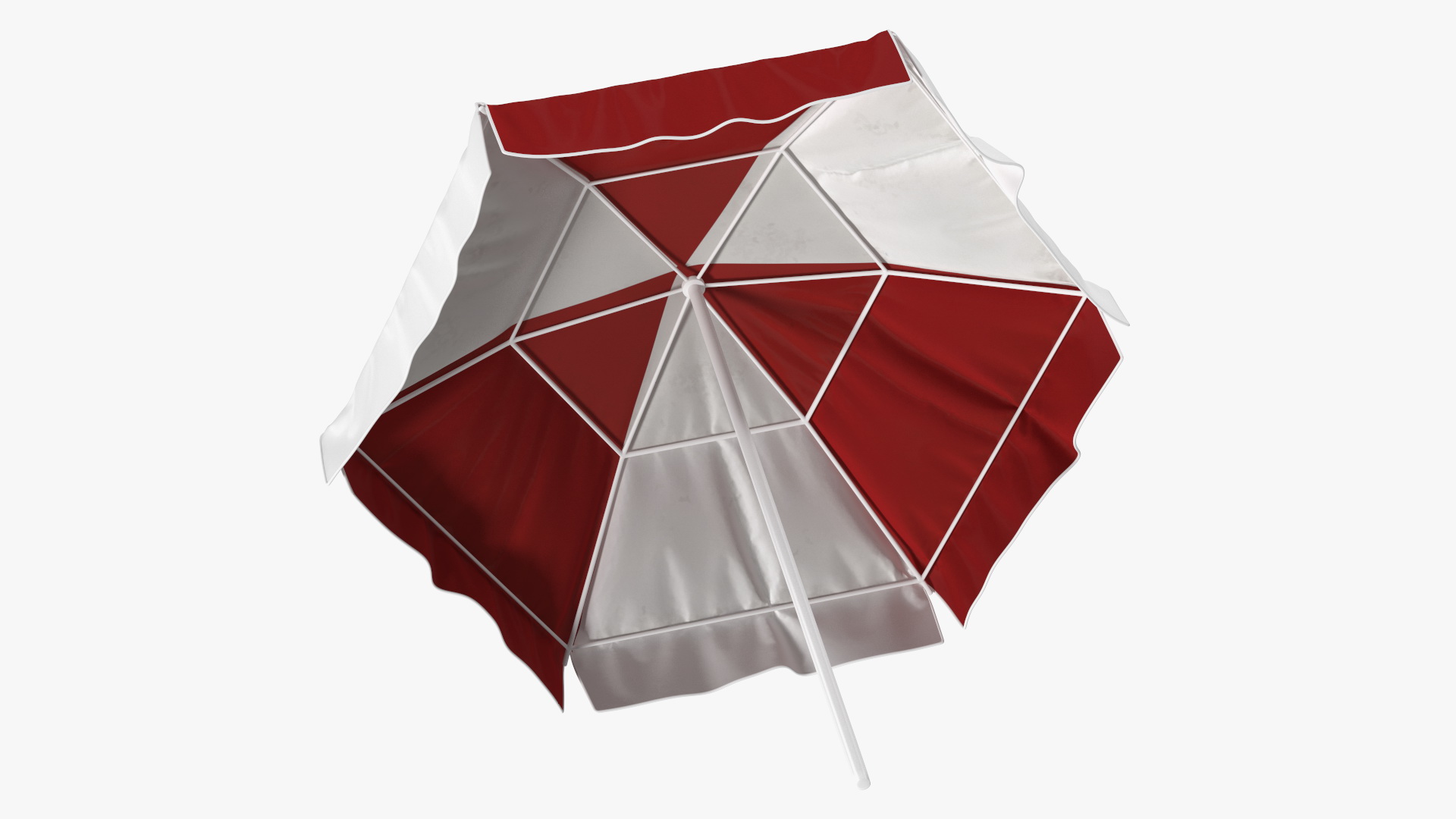 Red and White Garden Umbrella 3D model