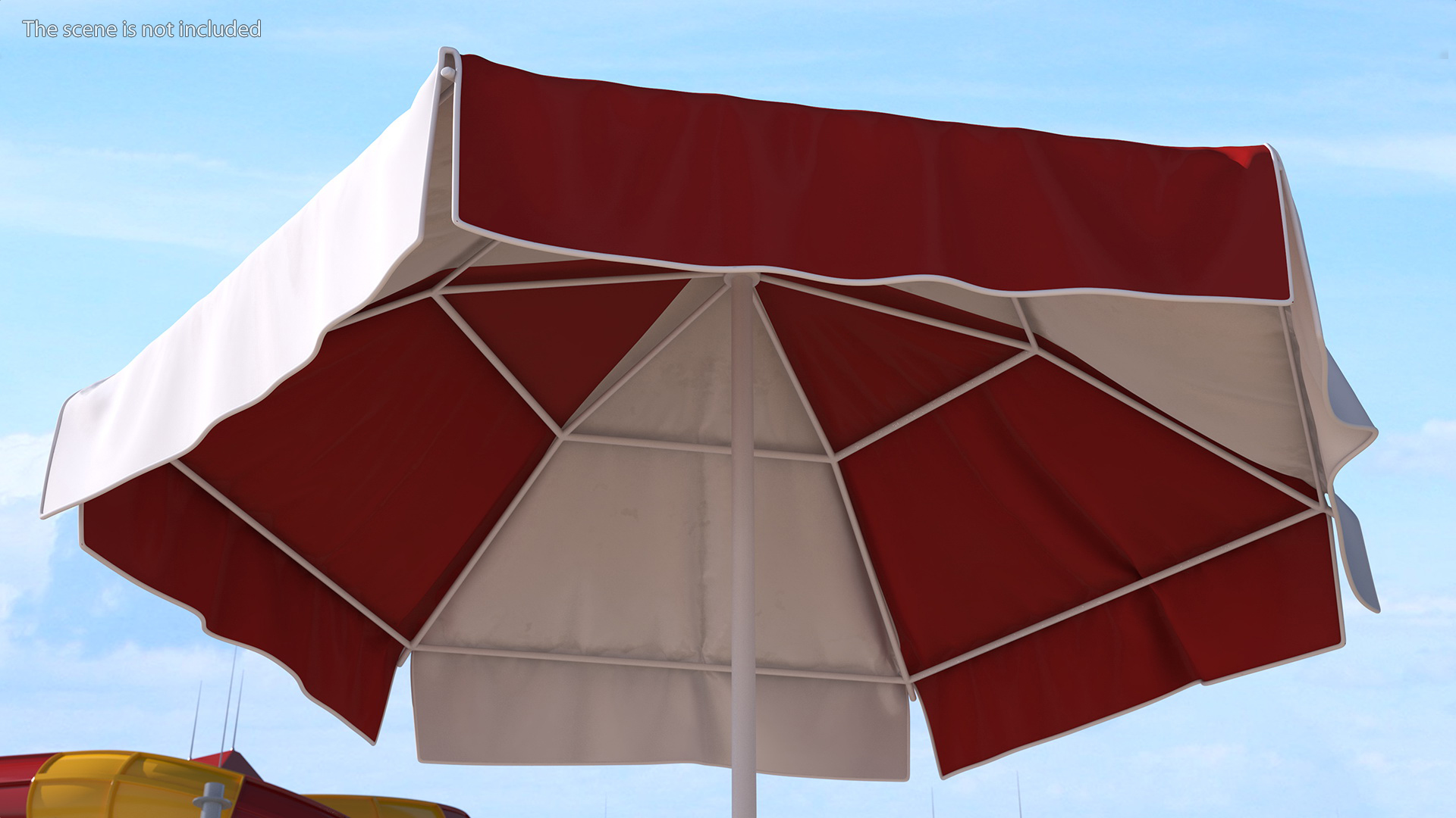 Red and White Garden Umbrella 3D model