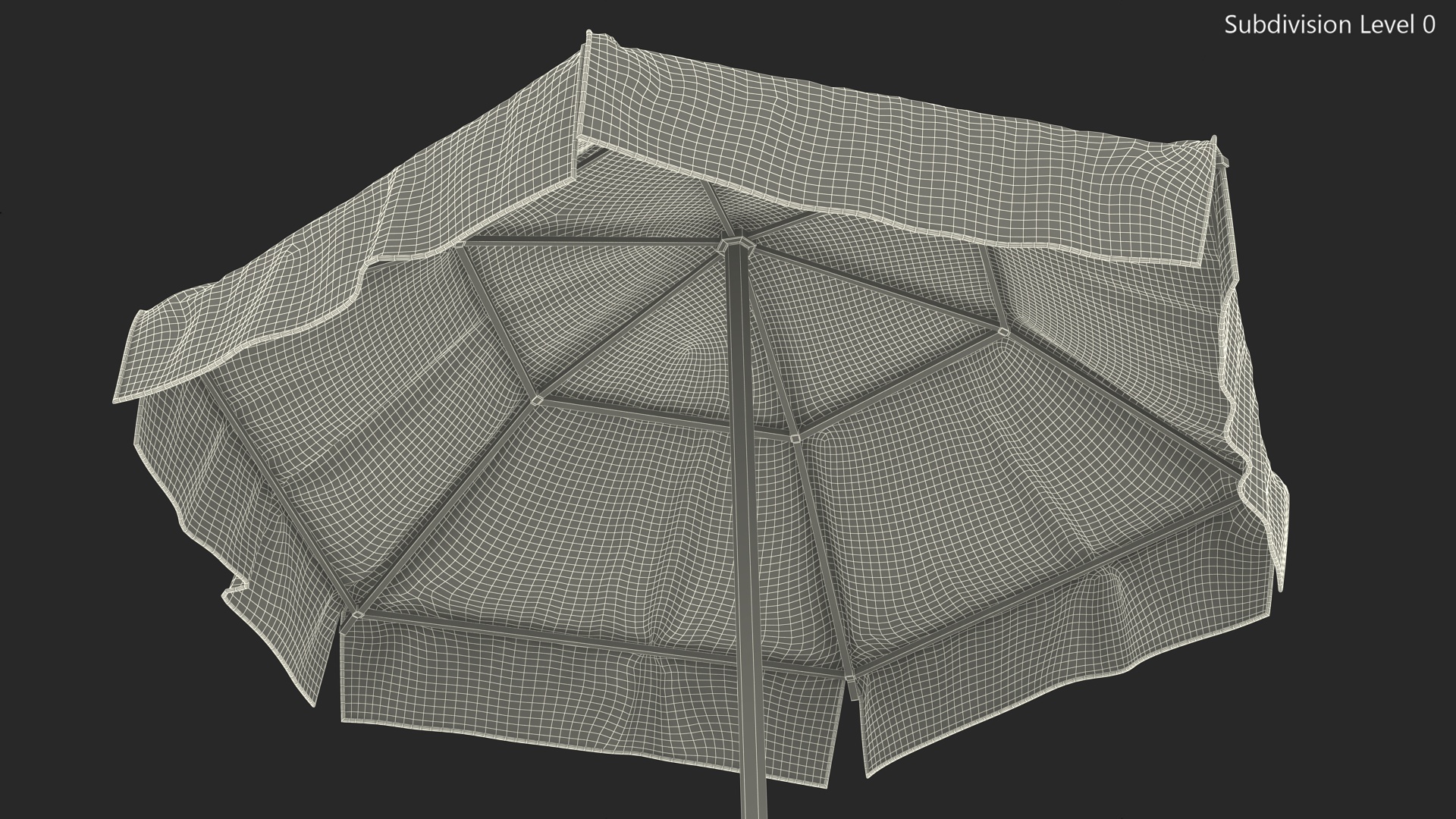 Red and White Garden Umbrella 3D model