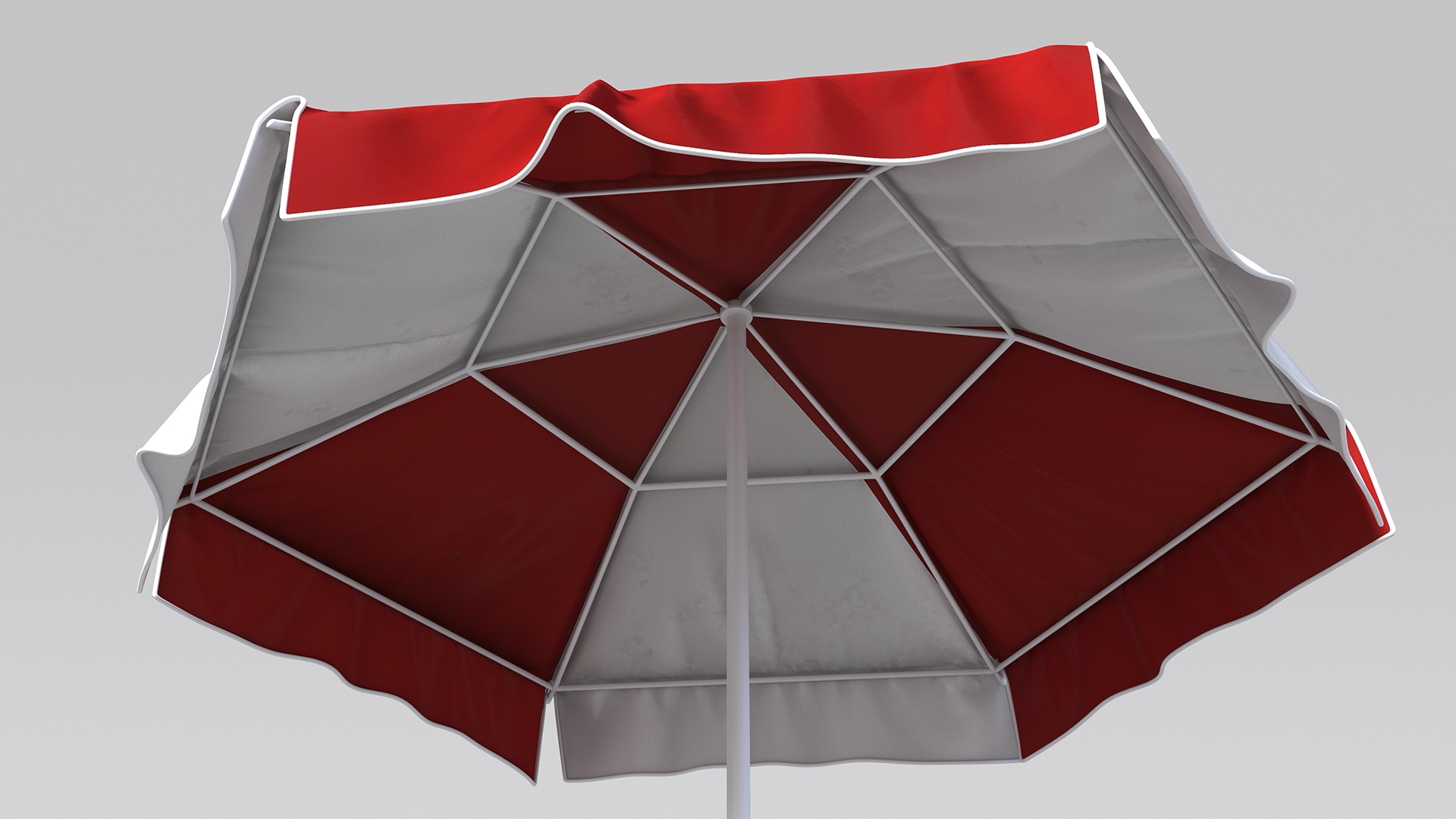 Red and White Garden Umbrella 3D model