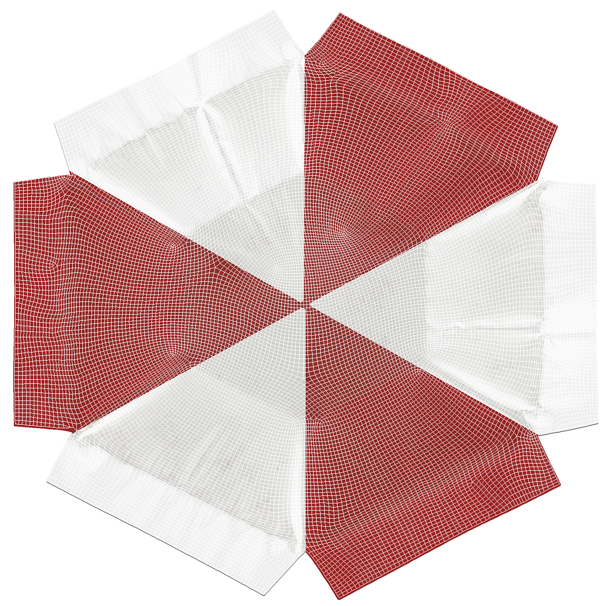 Red and White Garden Umbrella 3D model