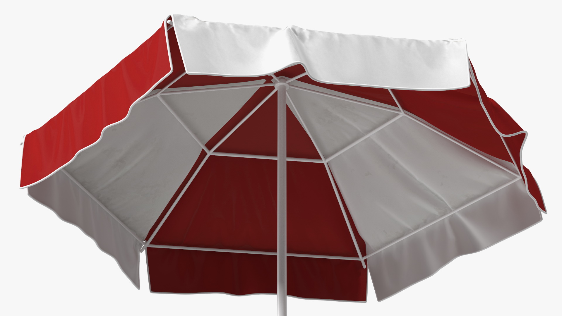 Red and White Garden Umbrella 3D model