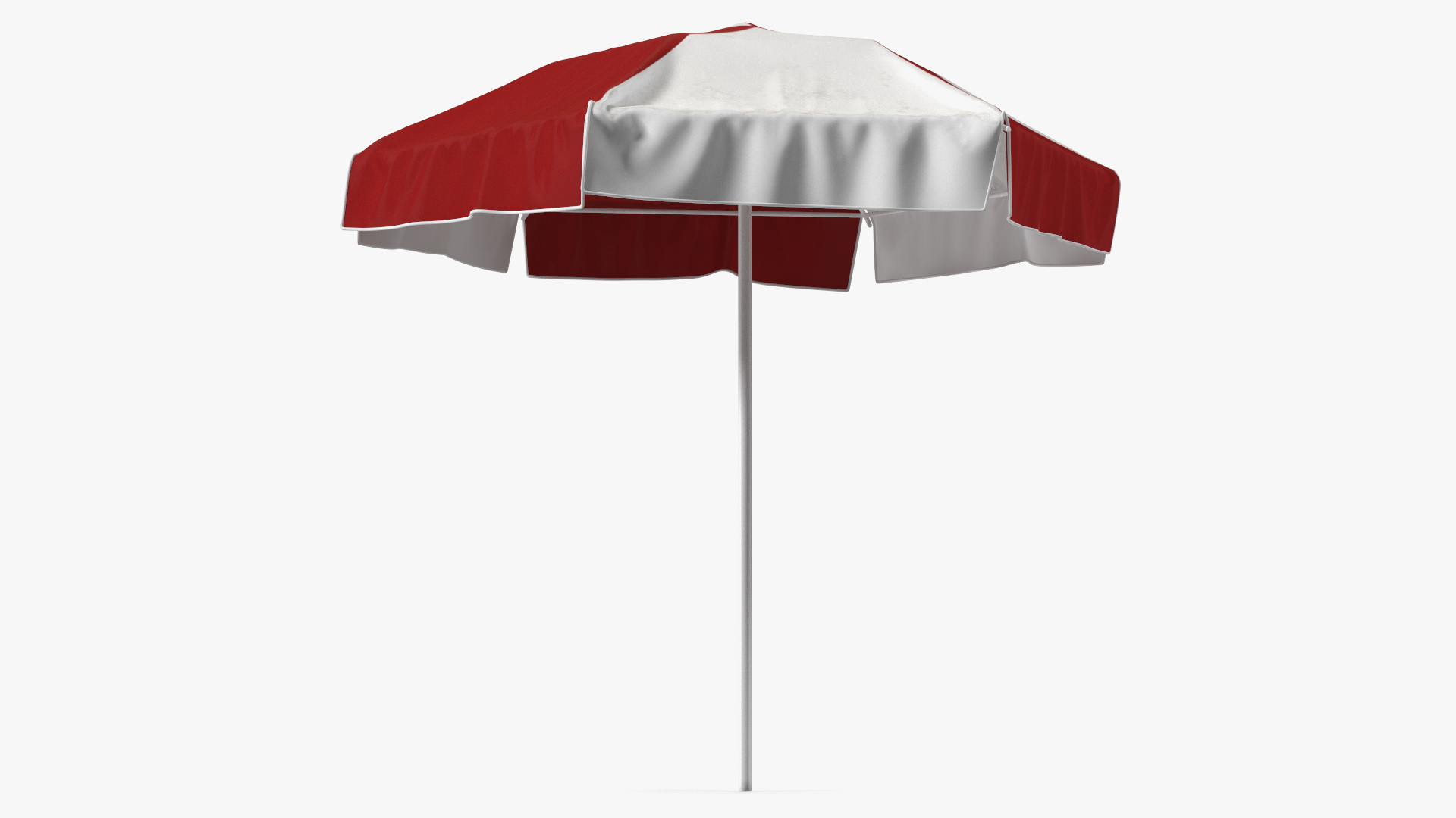 Red and White Garden Umbrella 3D model