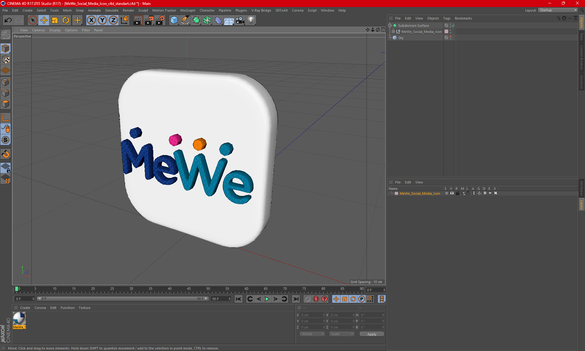 MeWe Social Media Icon 3D