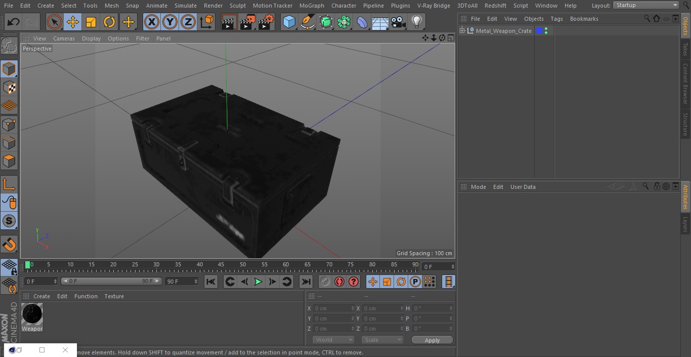3D Metal Weapon Crate model