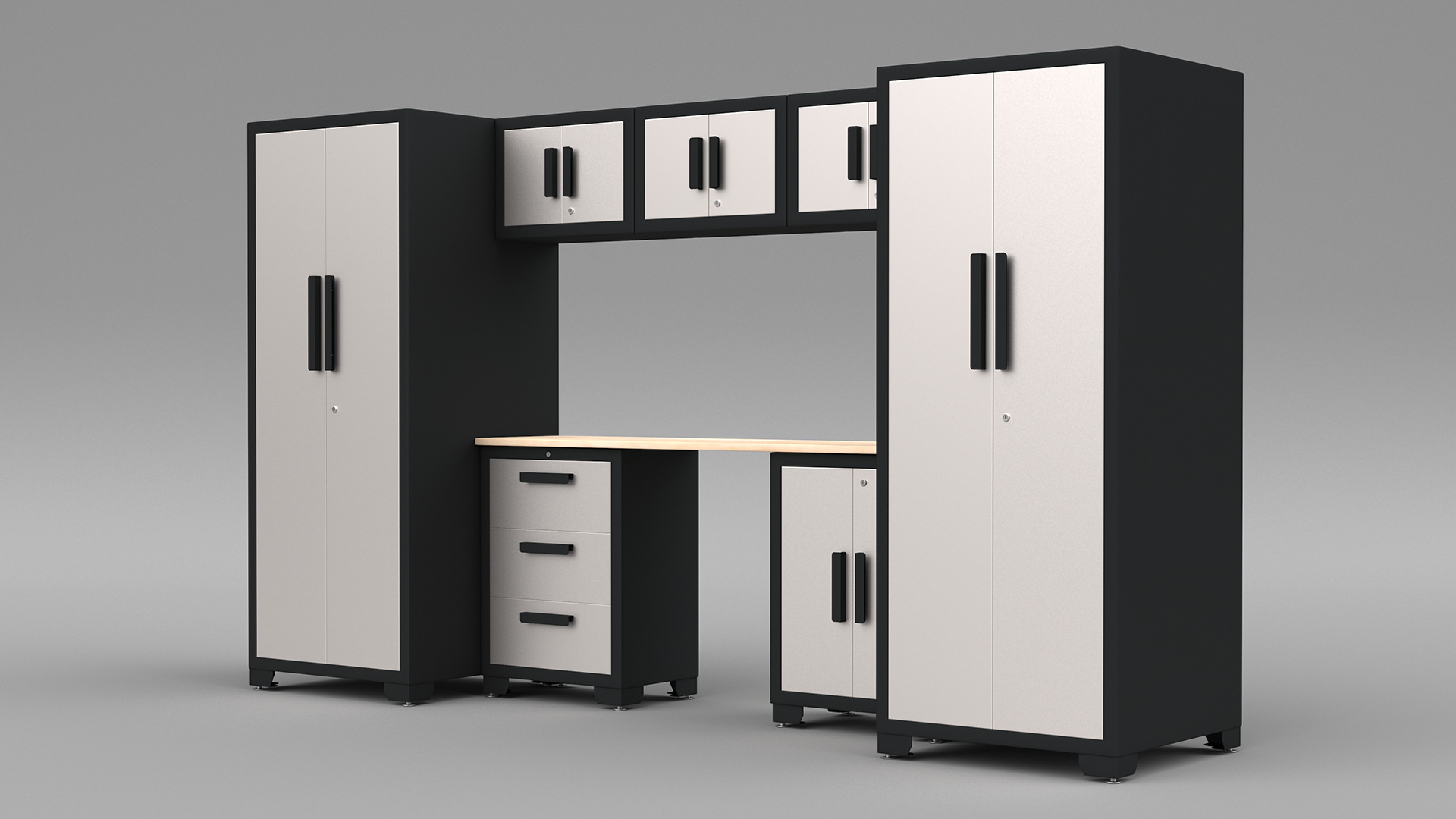 3D model Garage Cabinet White