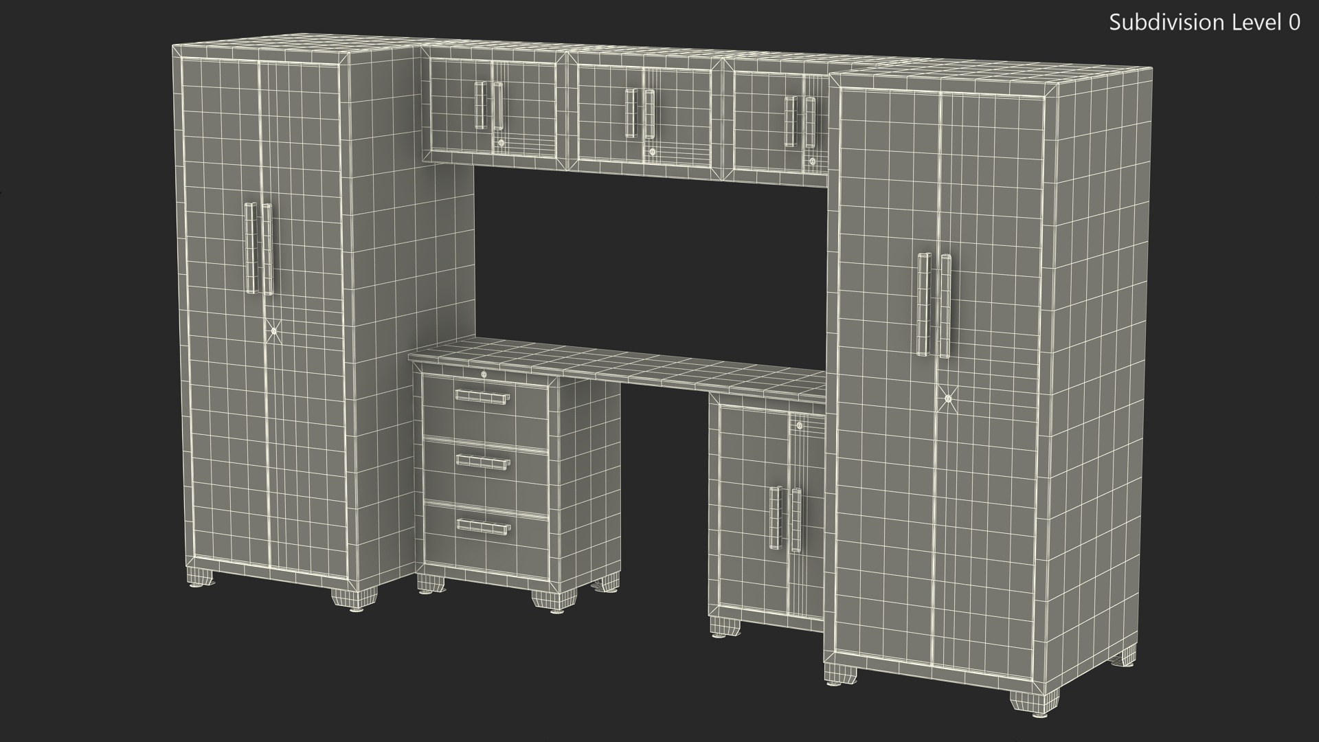 3D model Garage Cabinet White