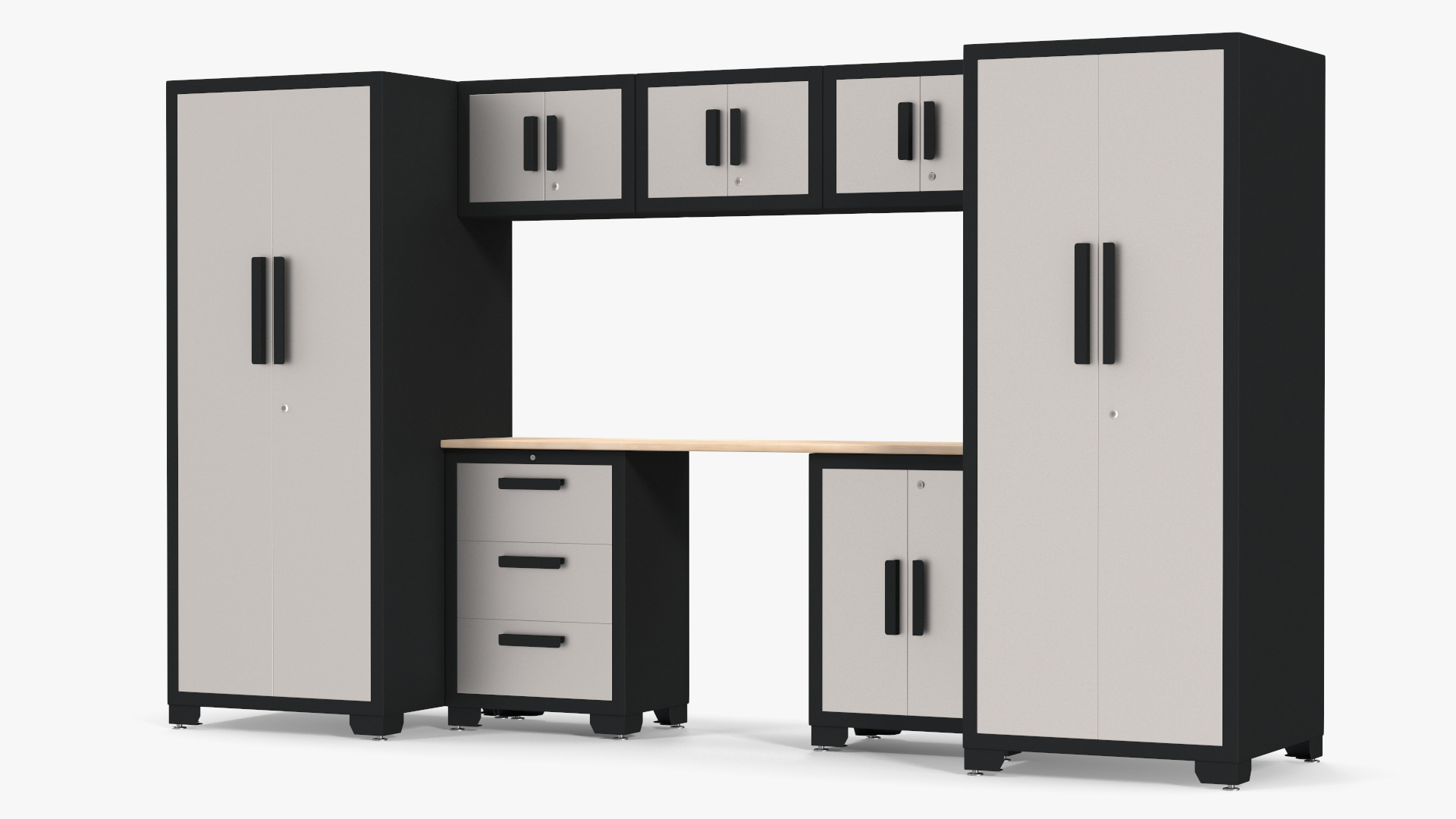 3D model Garage Cabinet White