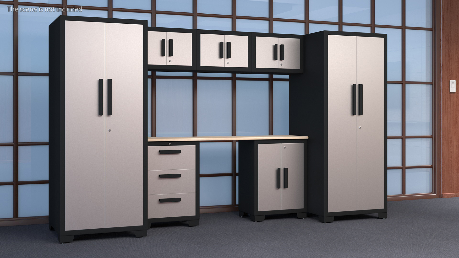 3D model Garage Cabinet White