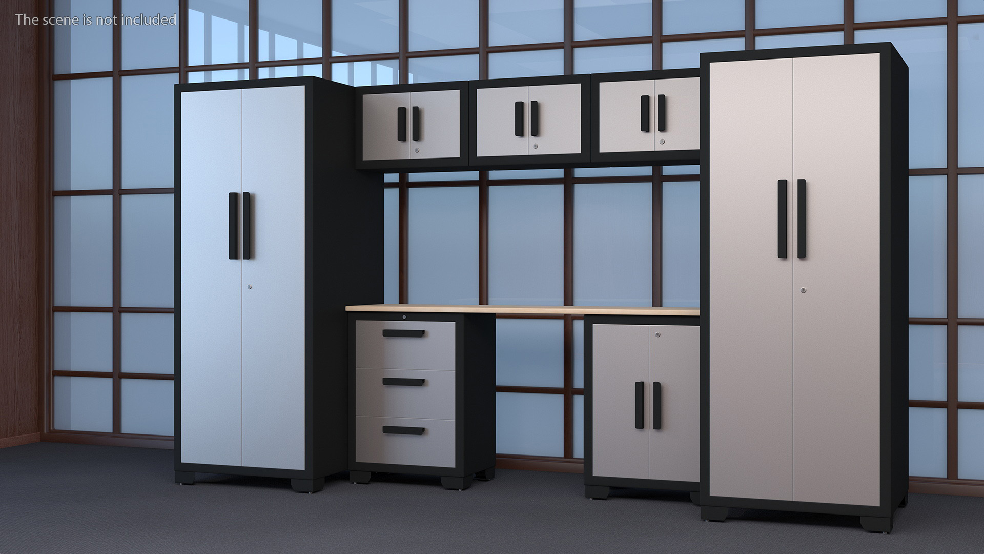 3D model Garage Cabinet White