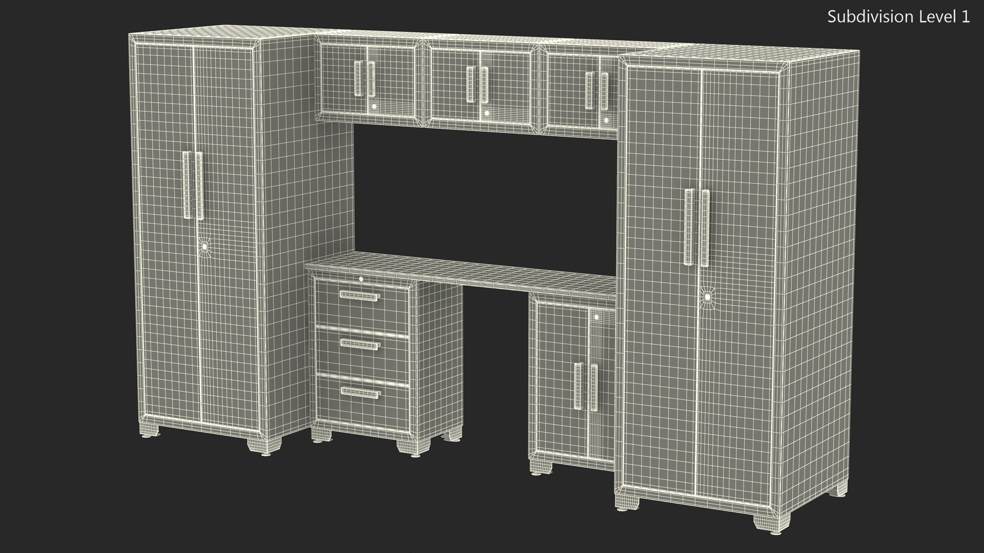 3D model Garage Cabinet White