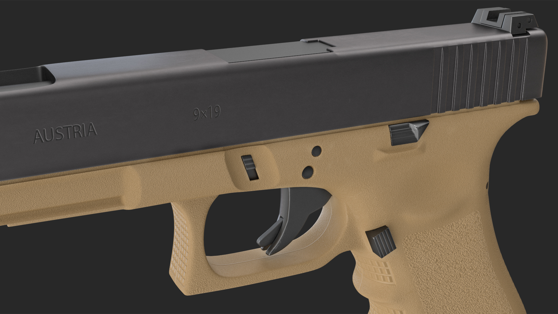 Glock G34 Semi Auto Pistol Desert Tan 3D