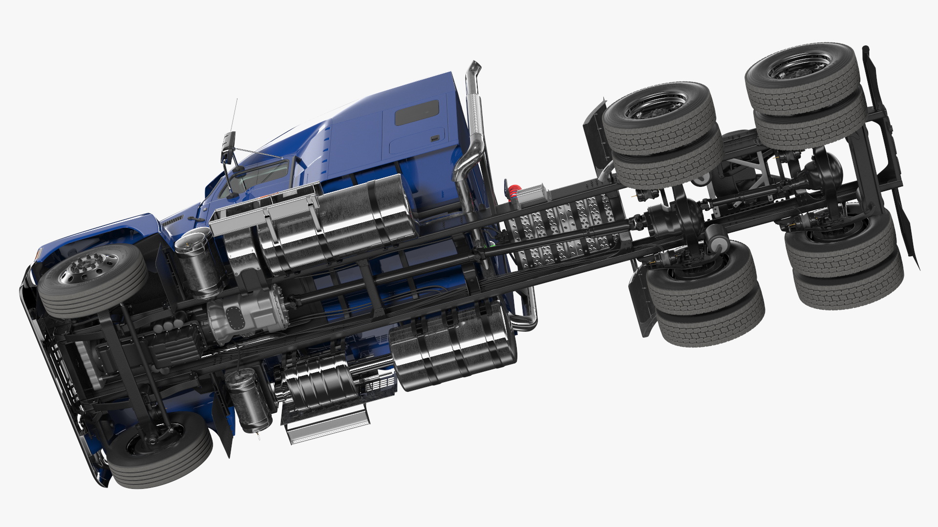 Mack Tractor 2025 Blue Rigged 3D model