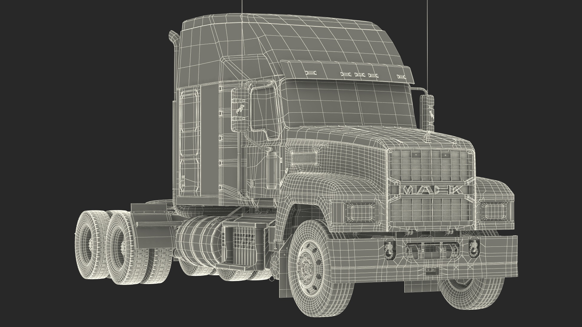 Mack Tractor 2025 Blue Rigged 3D model