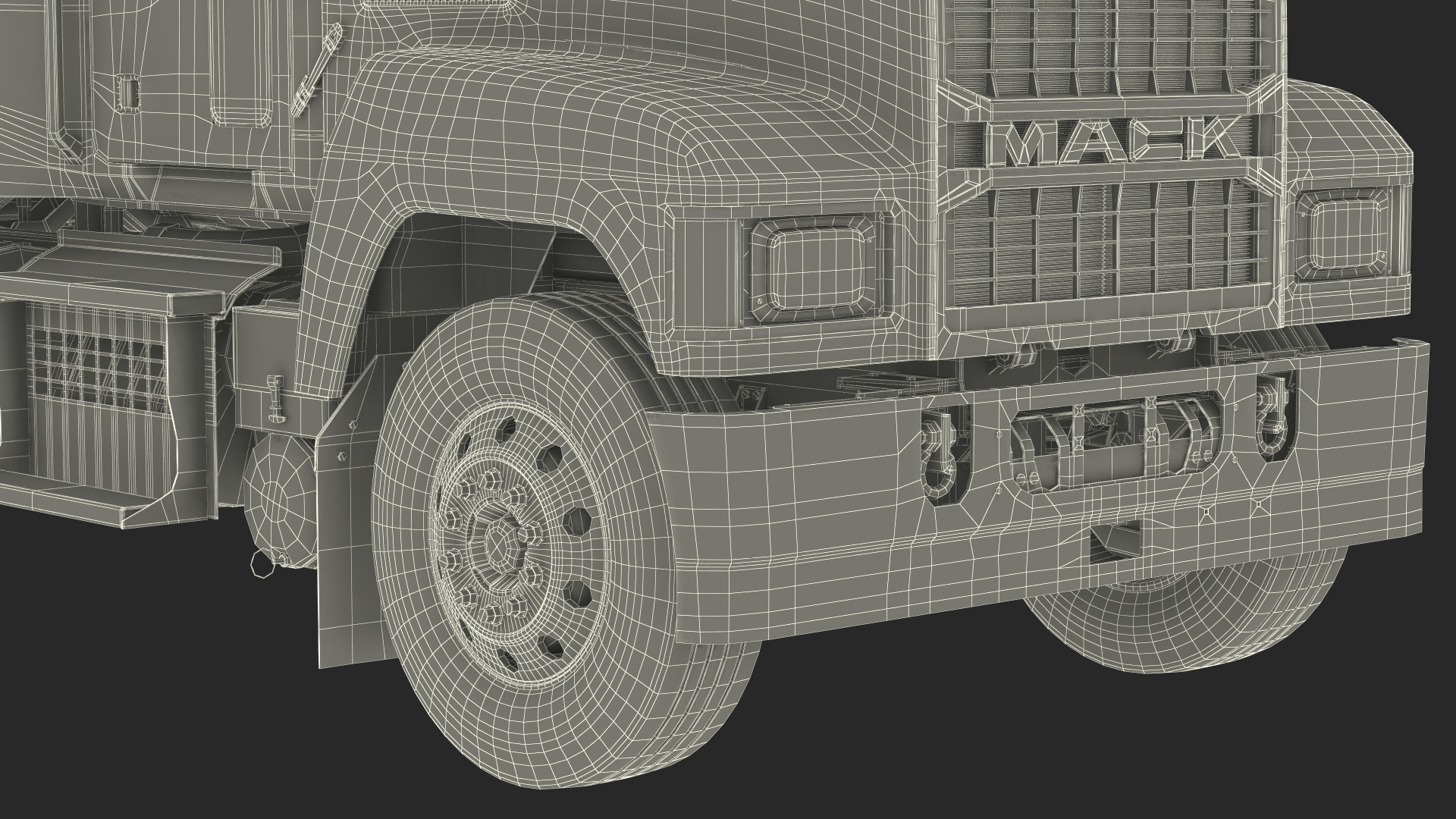 Mack Tractor 2025 Blue Rigged 3D model