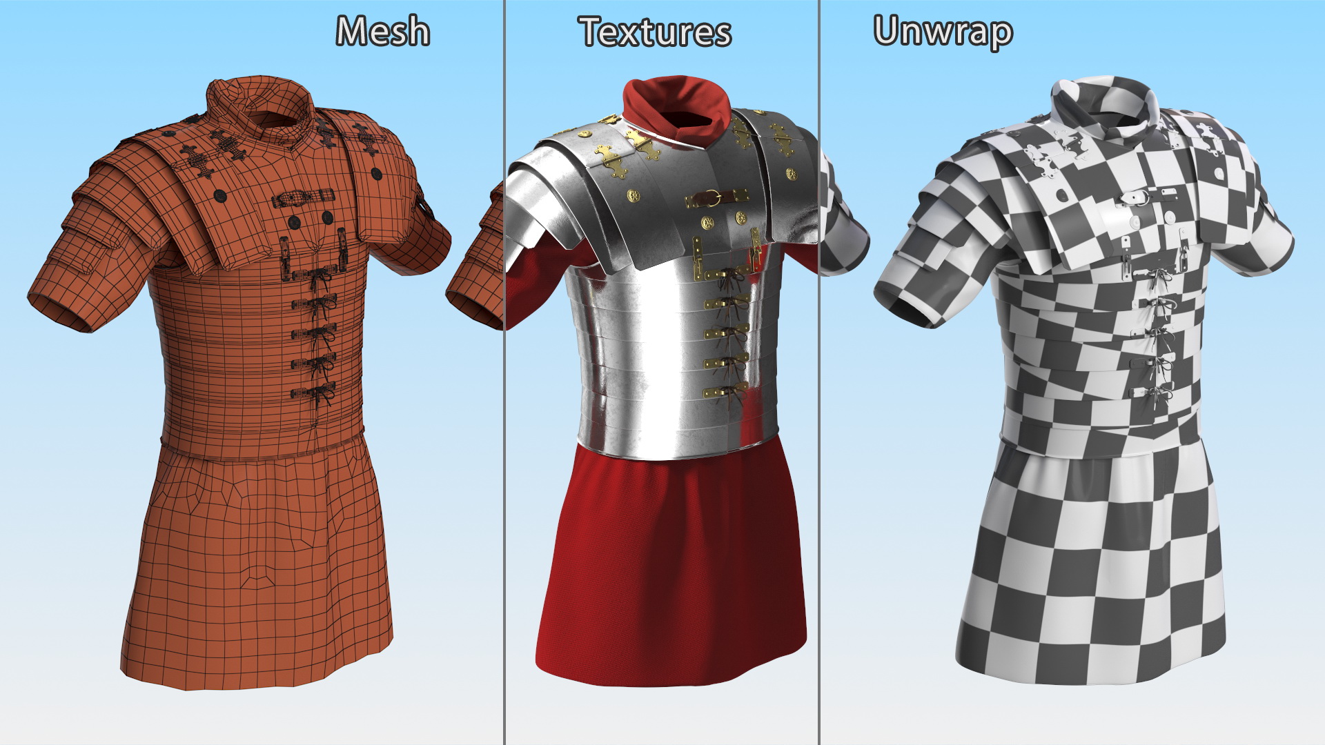 3D Roman Legionnaire Lorica Waist Armor