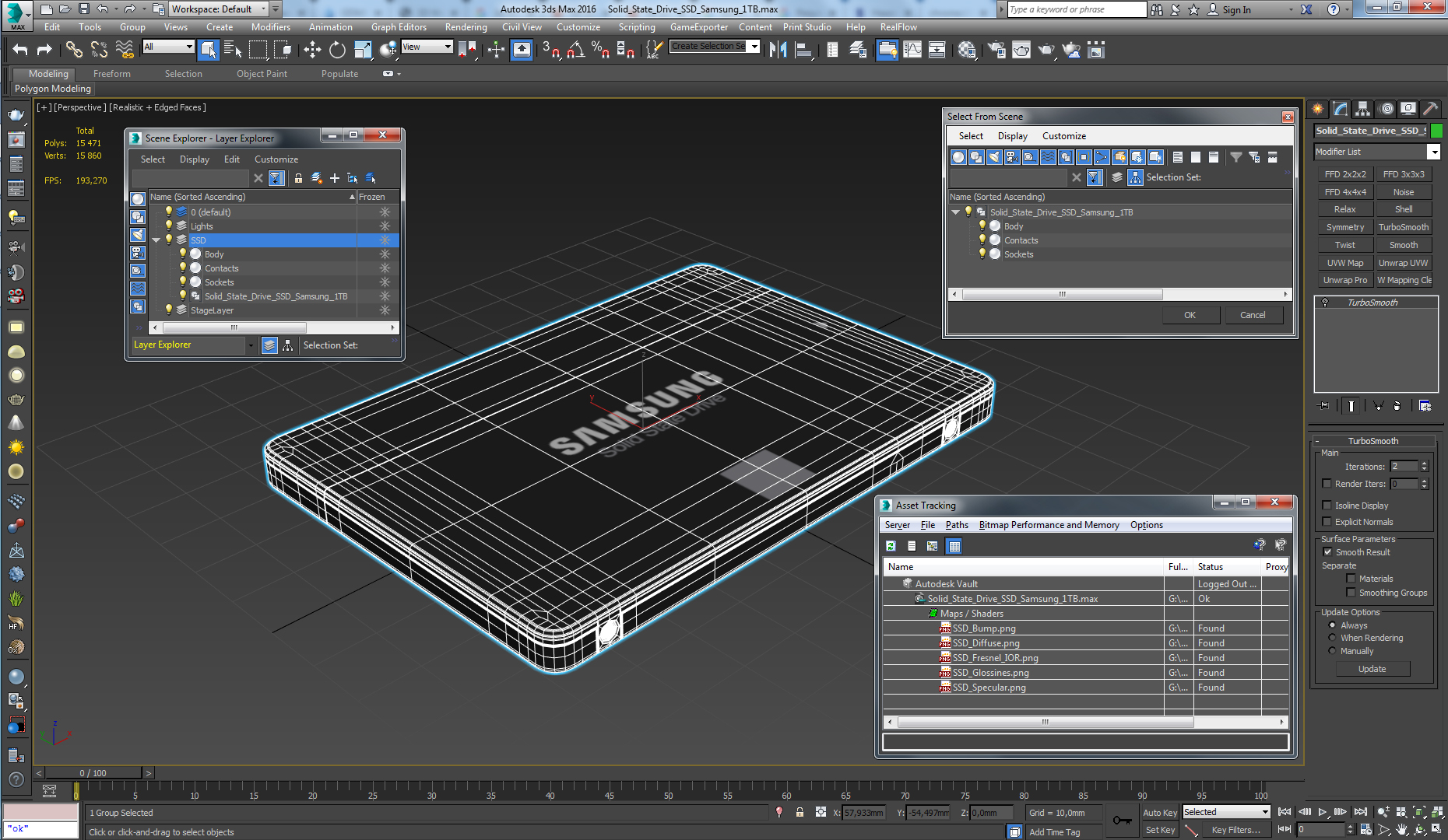 3D Solid State Drive SSD Samsung 1TB model