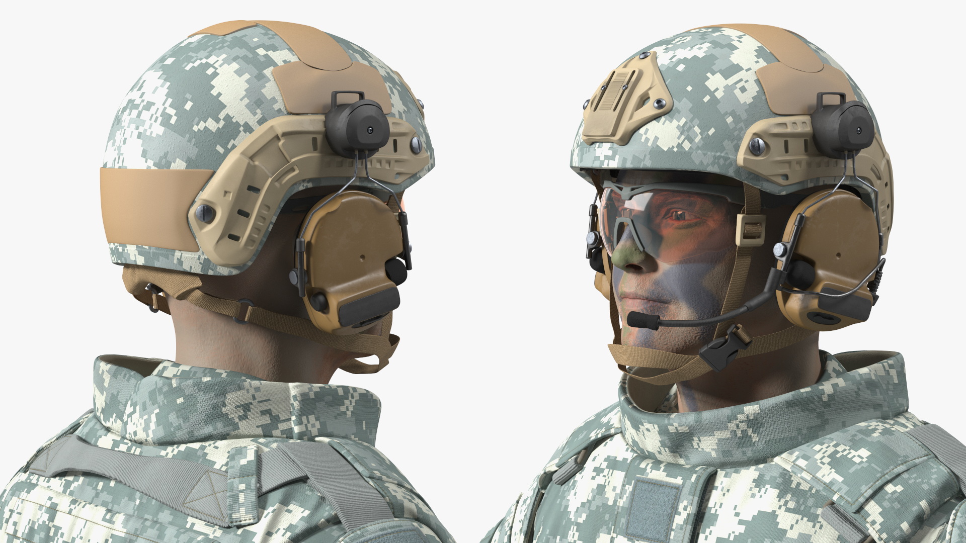 3D model Soldier in Grey Tactical Gear Rigged for Maya