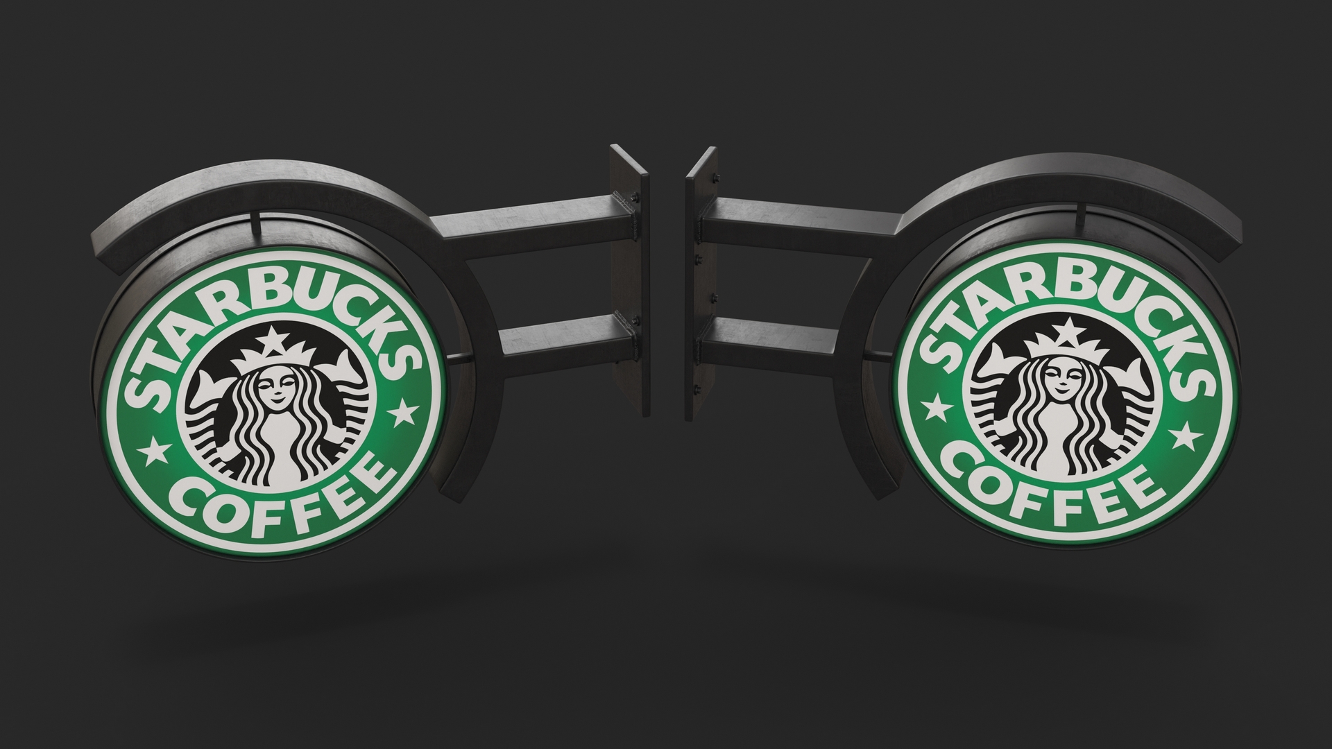 3D model Starbucks Signage Wall Mounted