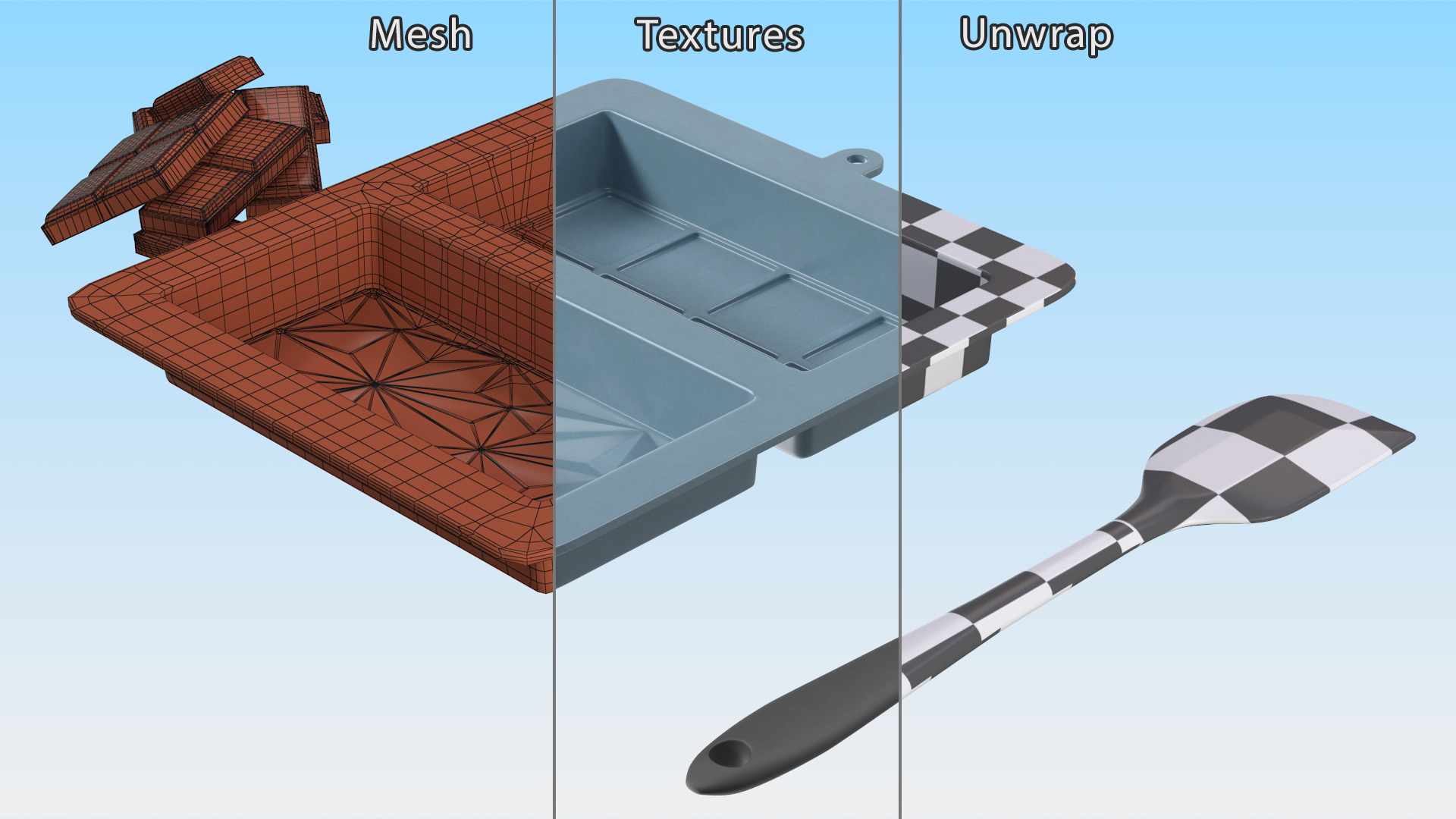 3D Chocolate Bar Mold with Spatula