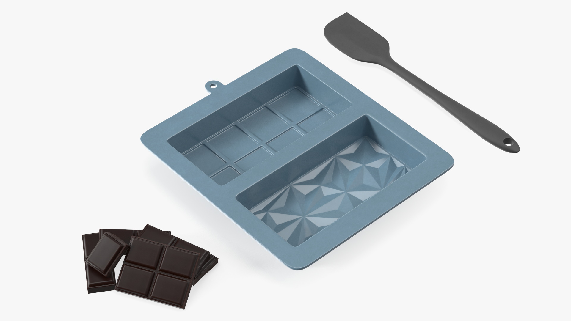 3D Chocolate Bar Mold with Spatula