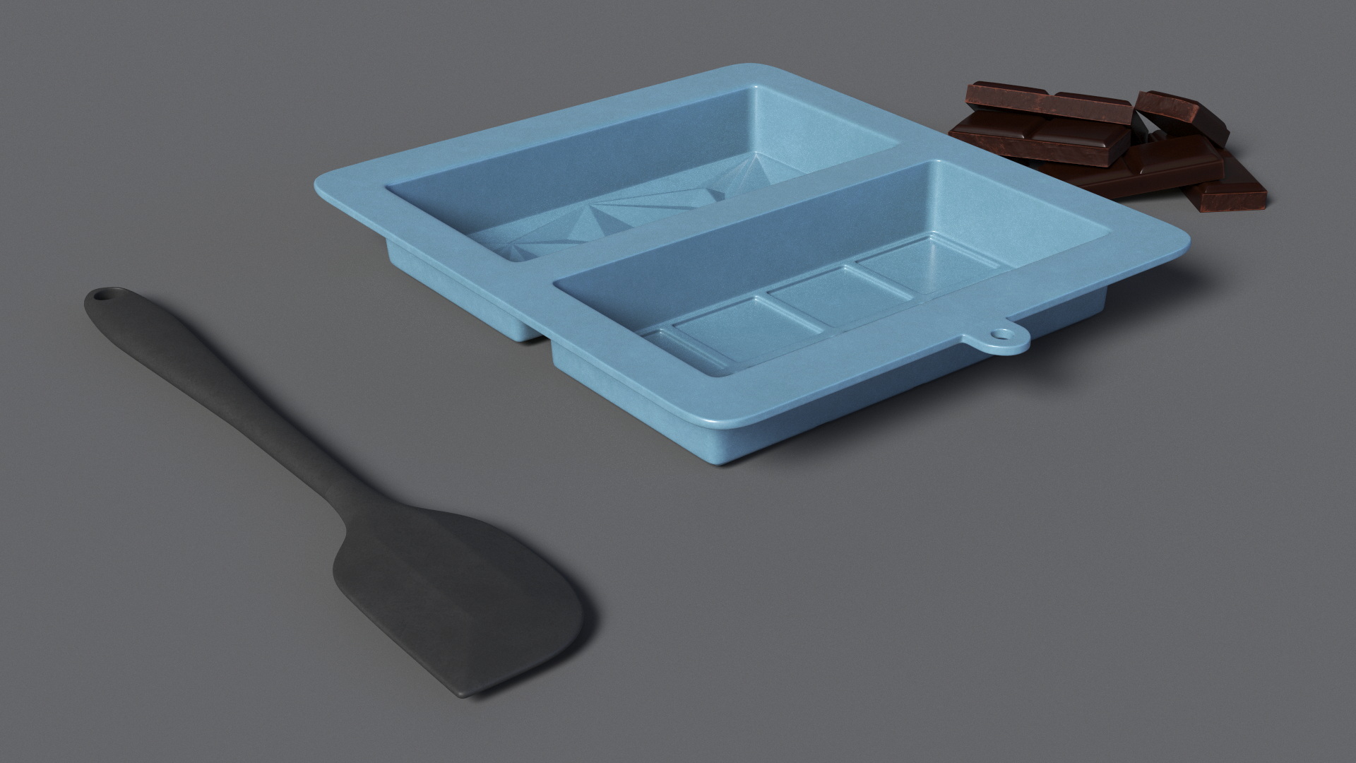 3D Chocolate Bar Mold with Spatula