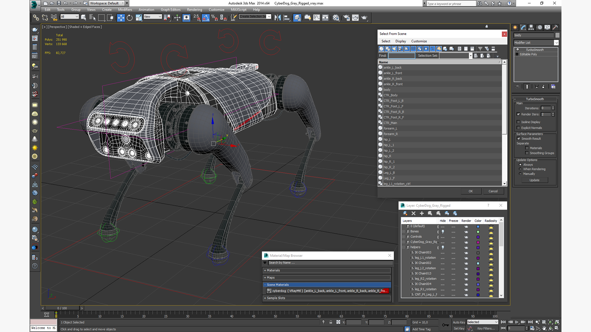 3D model CyberDog Gray Rigged