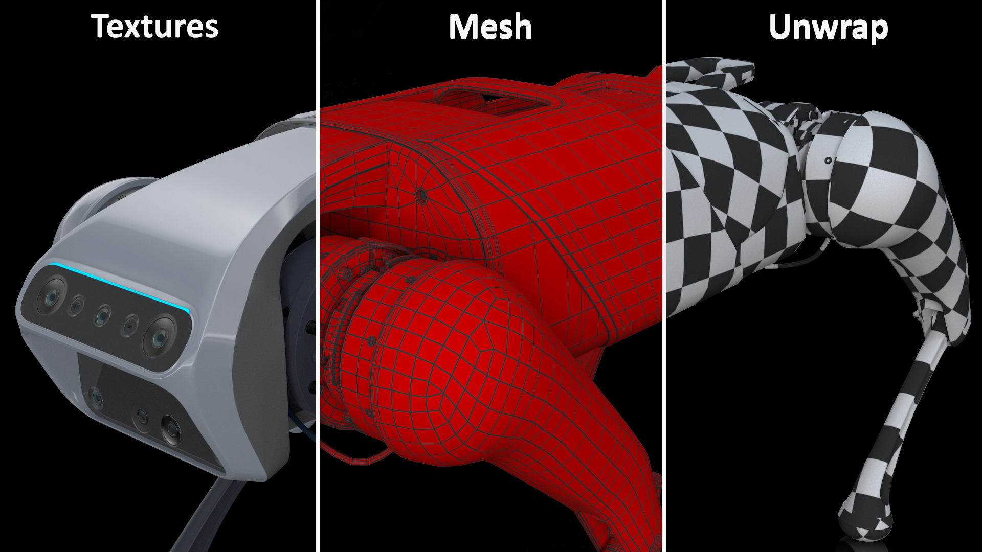 3D model CyberDog Gray Rigged