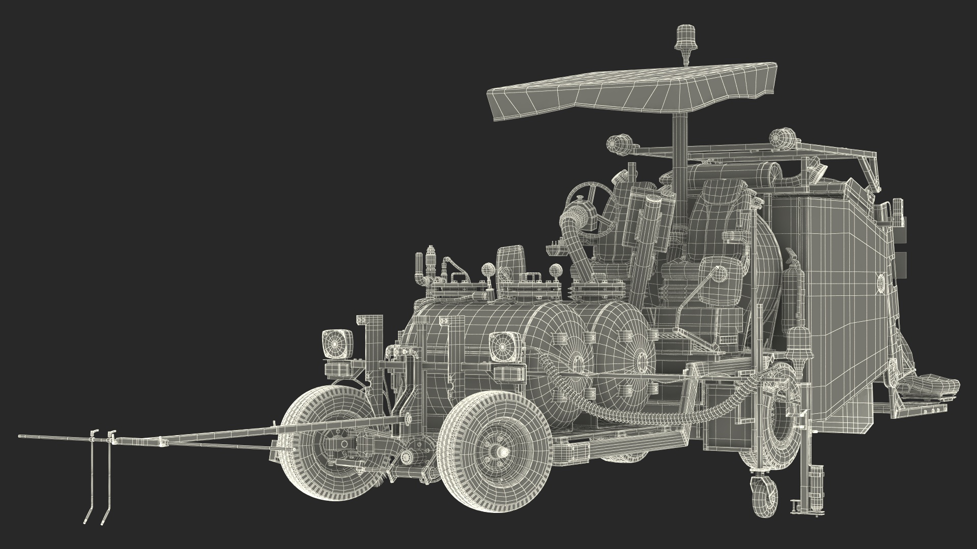 3D Road Line Marking Machine Rigged for Cinema 4D