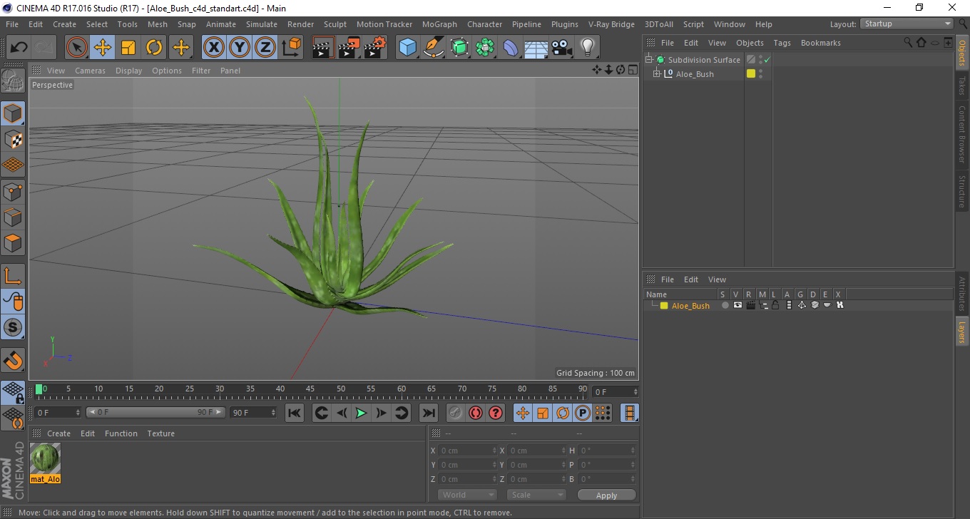 Aloe Bush 3D model