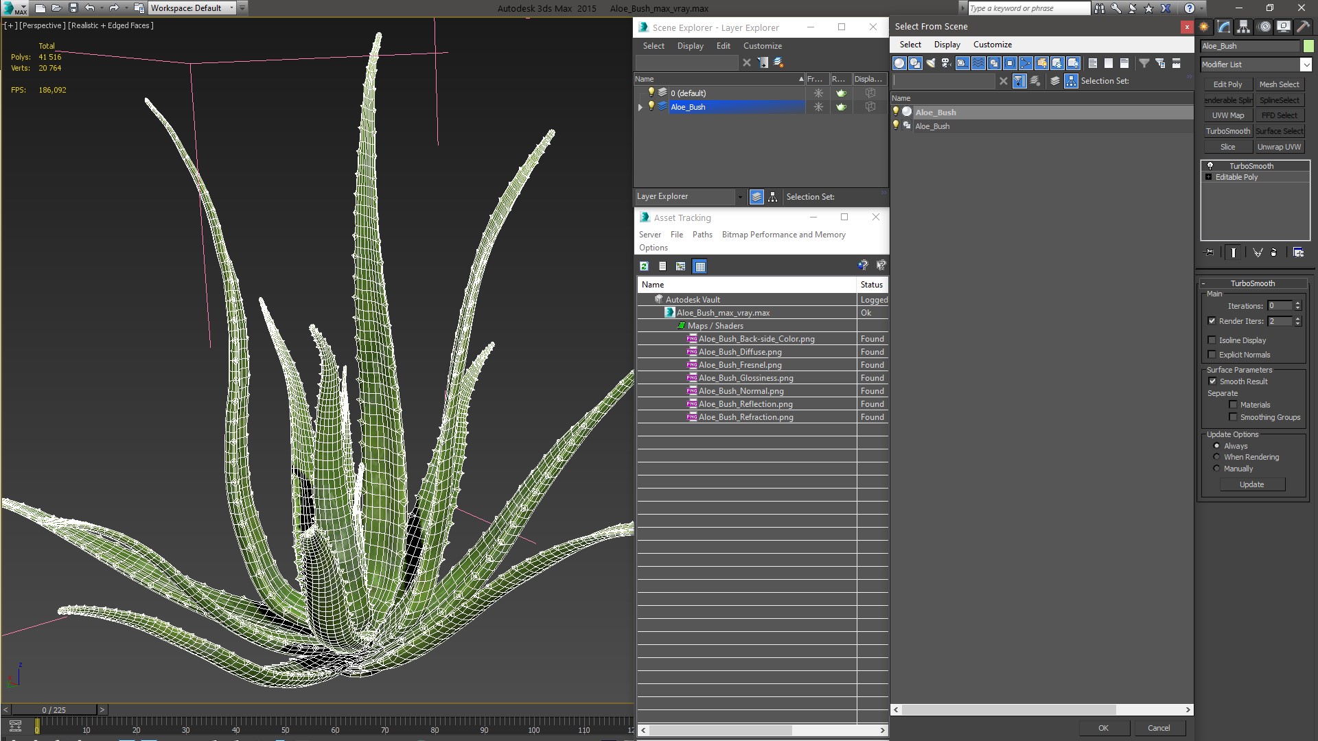 Aloe Bush 3D model