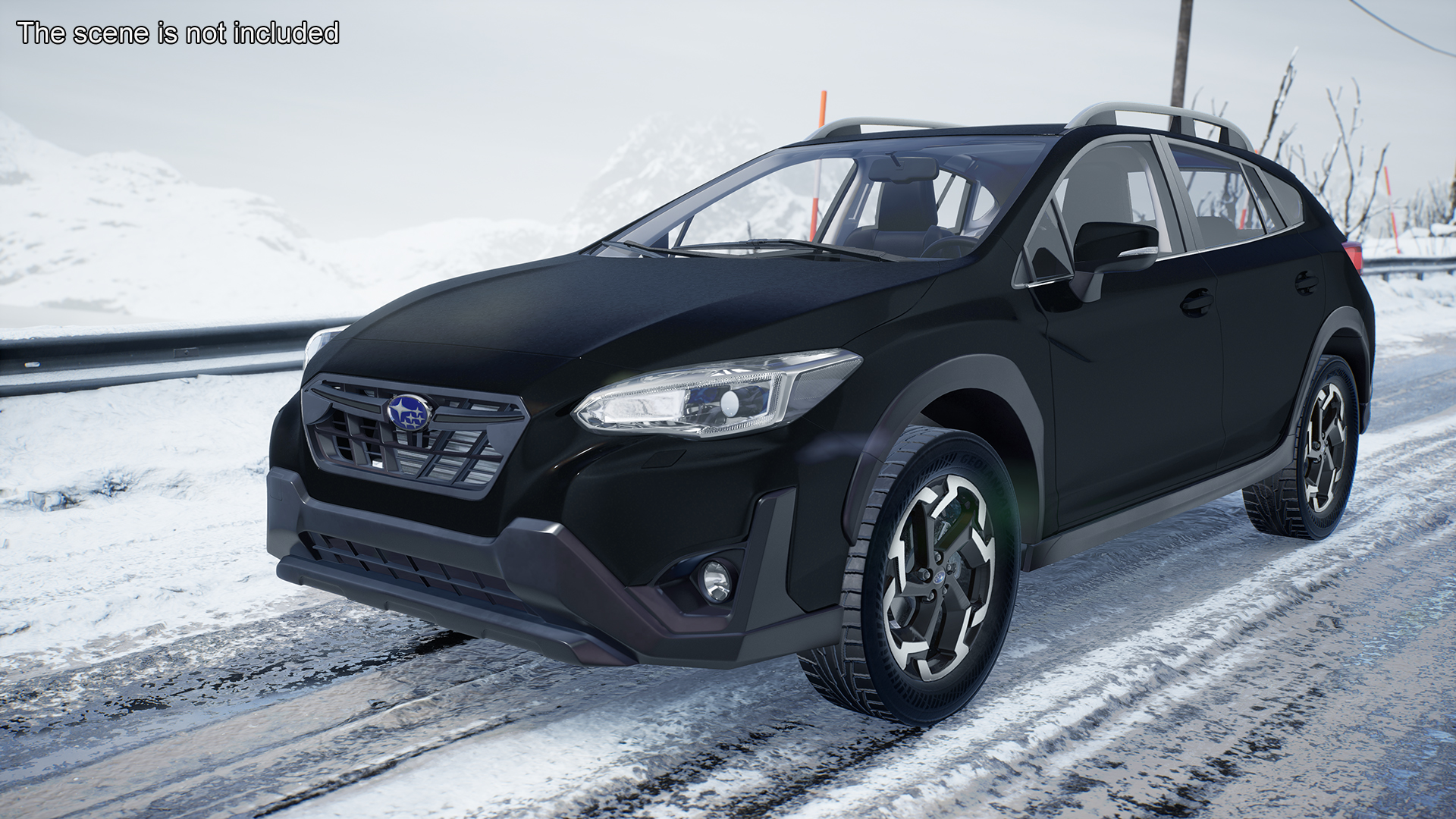 Subaru XV 2020 Hybrid CUV Black Rigged for Maya 3D