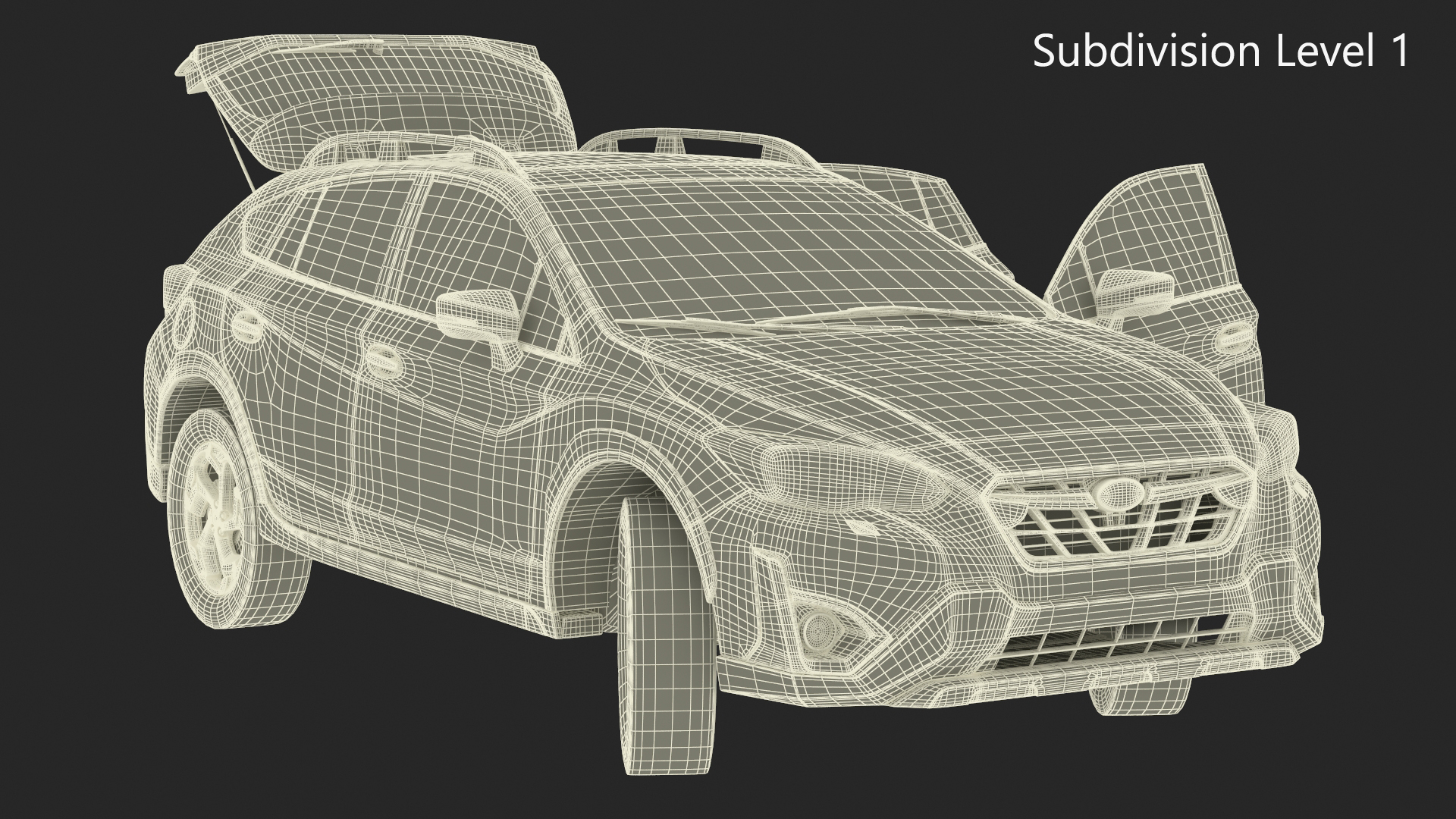 Subaru XV 2020 Hybrid CUV Black Rigged for Maya 3D