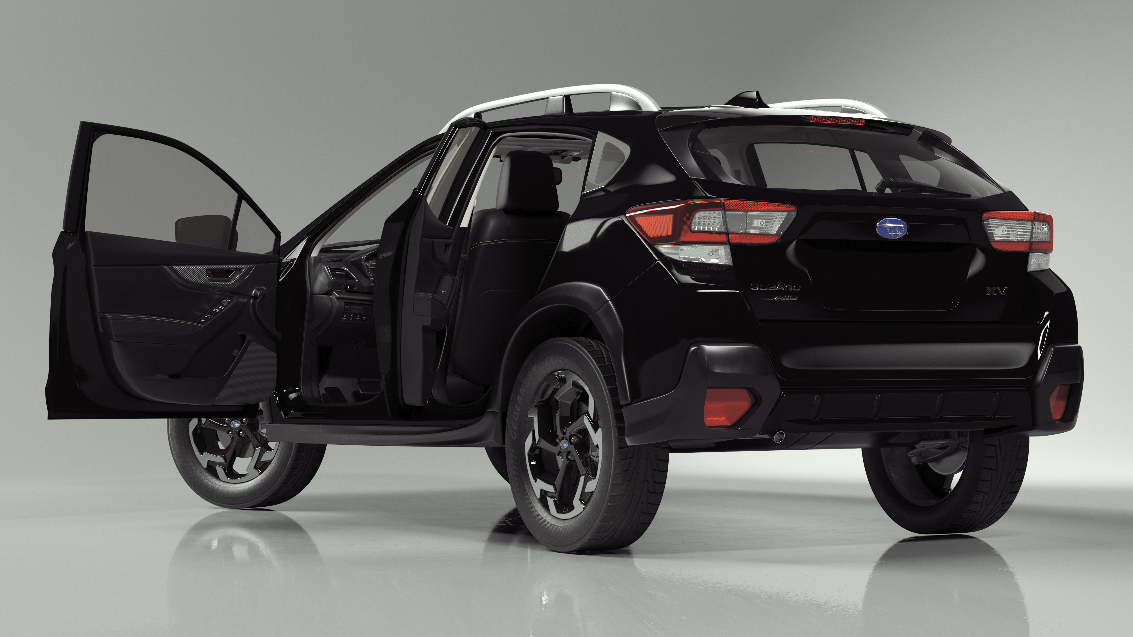 Subaru XV 2020 Hybrid CUV Black Rigged for Maya 3D