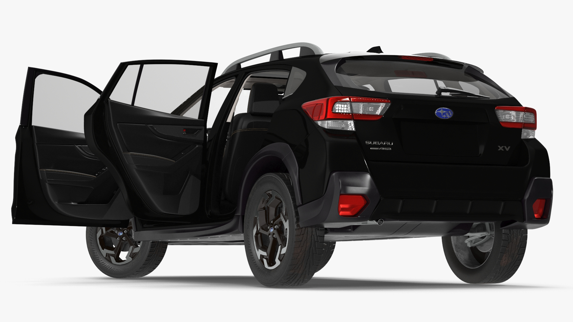 Subaru XV 2020 Hybrid CUV Black Rigged for Maya 3D