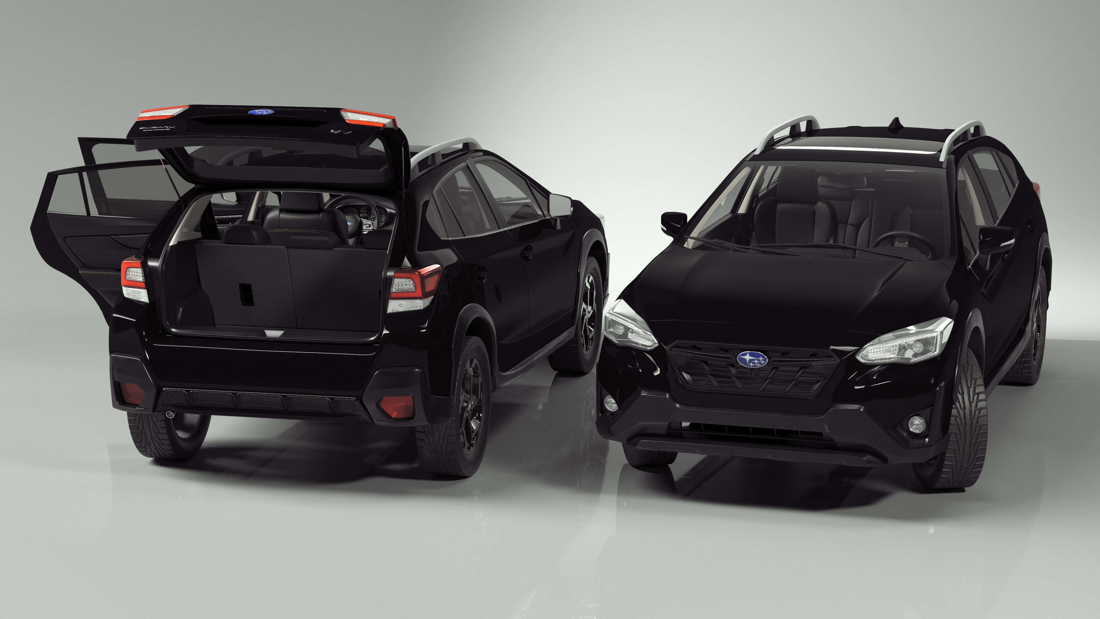 Subaru XV 2020 Hybrid CUV Black Rigged for Maya 3D