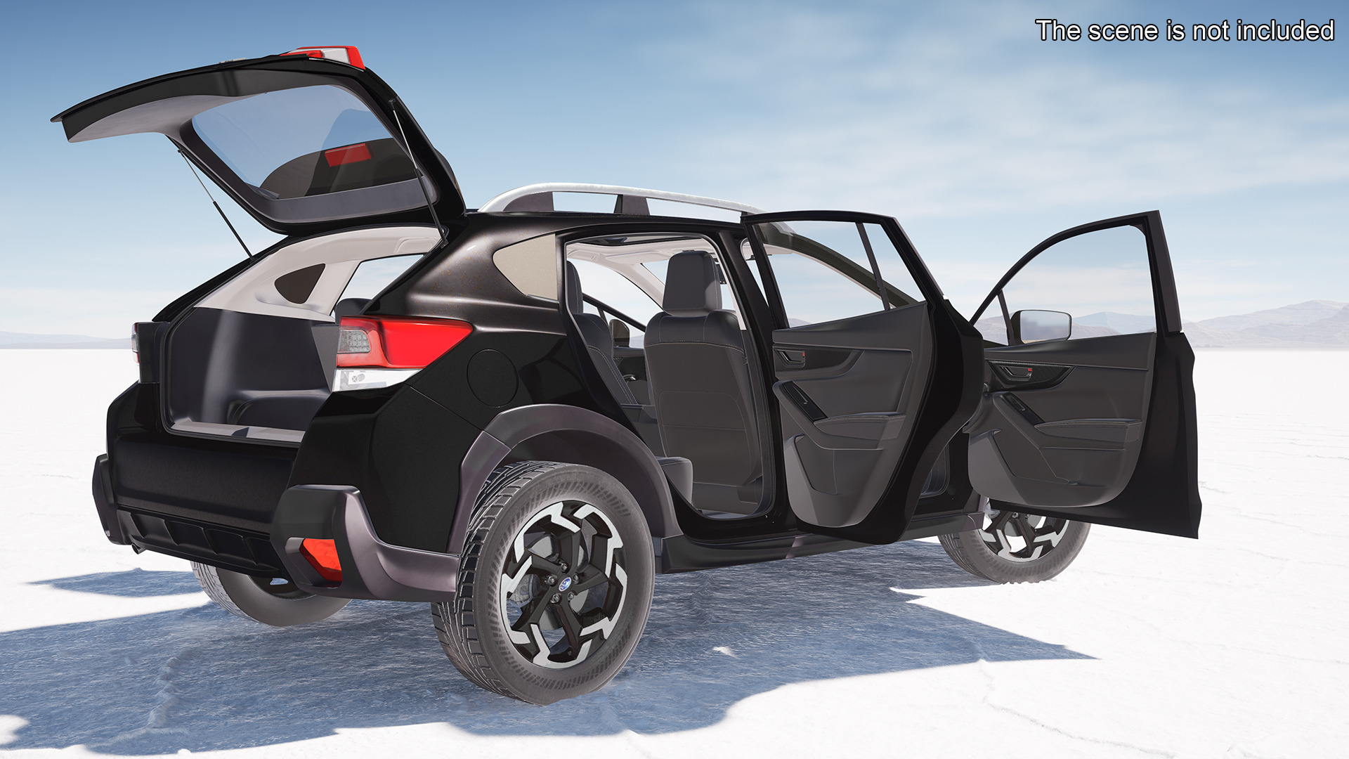 Subaru XV 2020 Hybrid CUV Black Rigged for Maya 3D