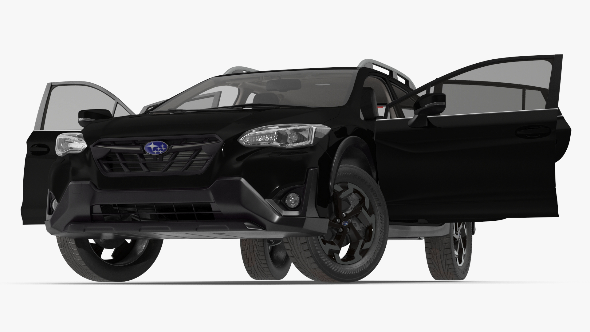 Subaru XV 2020 Hybrid CUV Black Rigged for Maya 3D