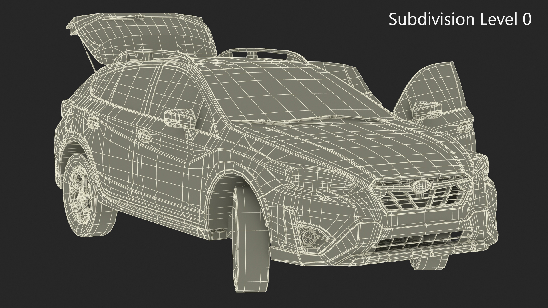 Subaru XV 2020 Hybrid CUV Black Rigged for Maya 3D