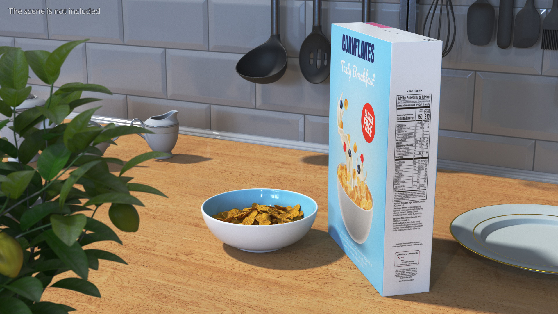 3D Corn Flakes Breakfast