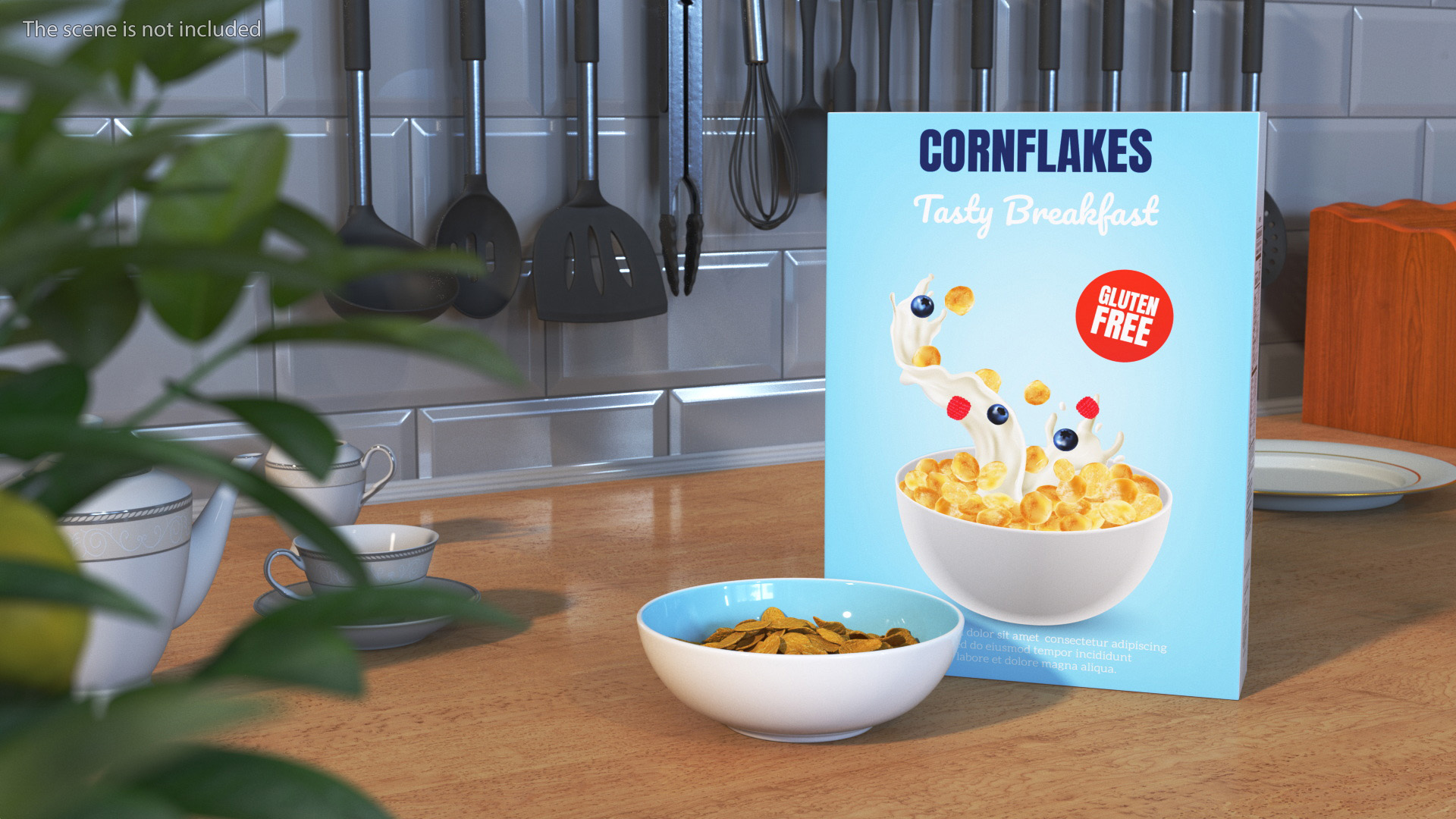 3D Corn Flakes Breakfast